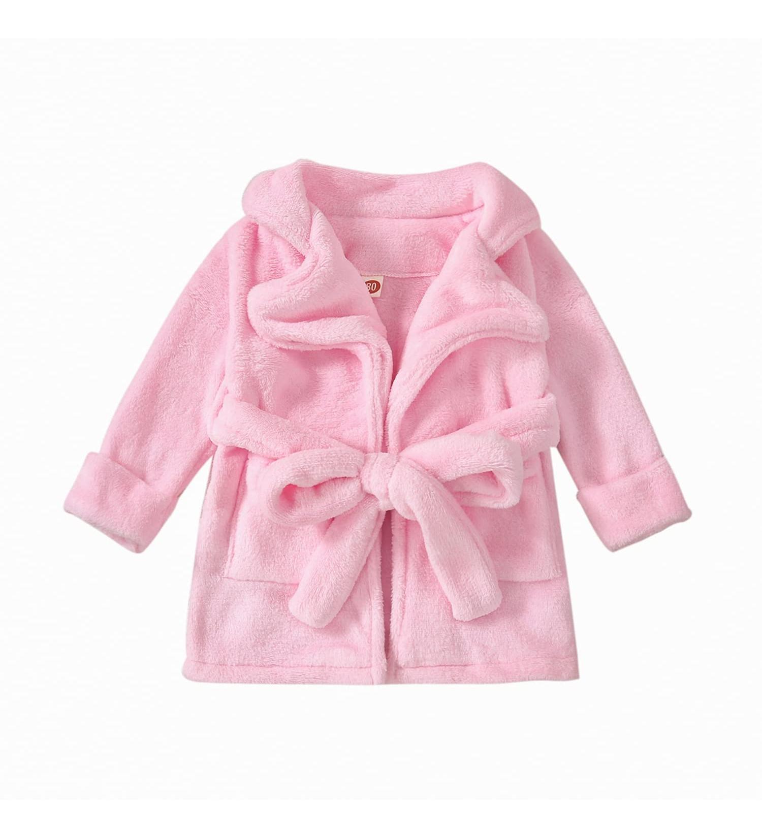 Soft Pink Jelly Baby Toddler Bathrobe | Flannel Nightwear for Boys & Girls | Cozy Winter Pajamas 4-5 Years - Buy Online on GoSupps.com