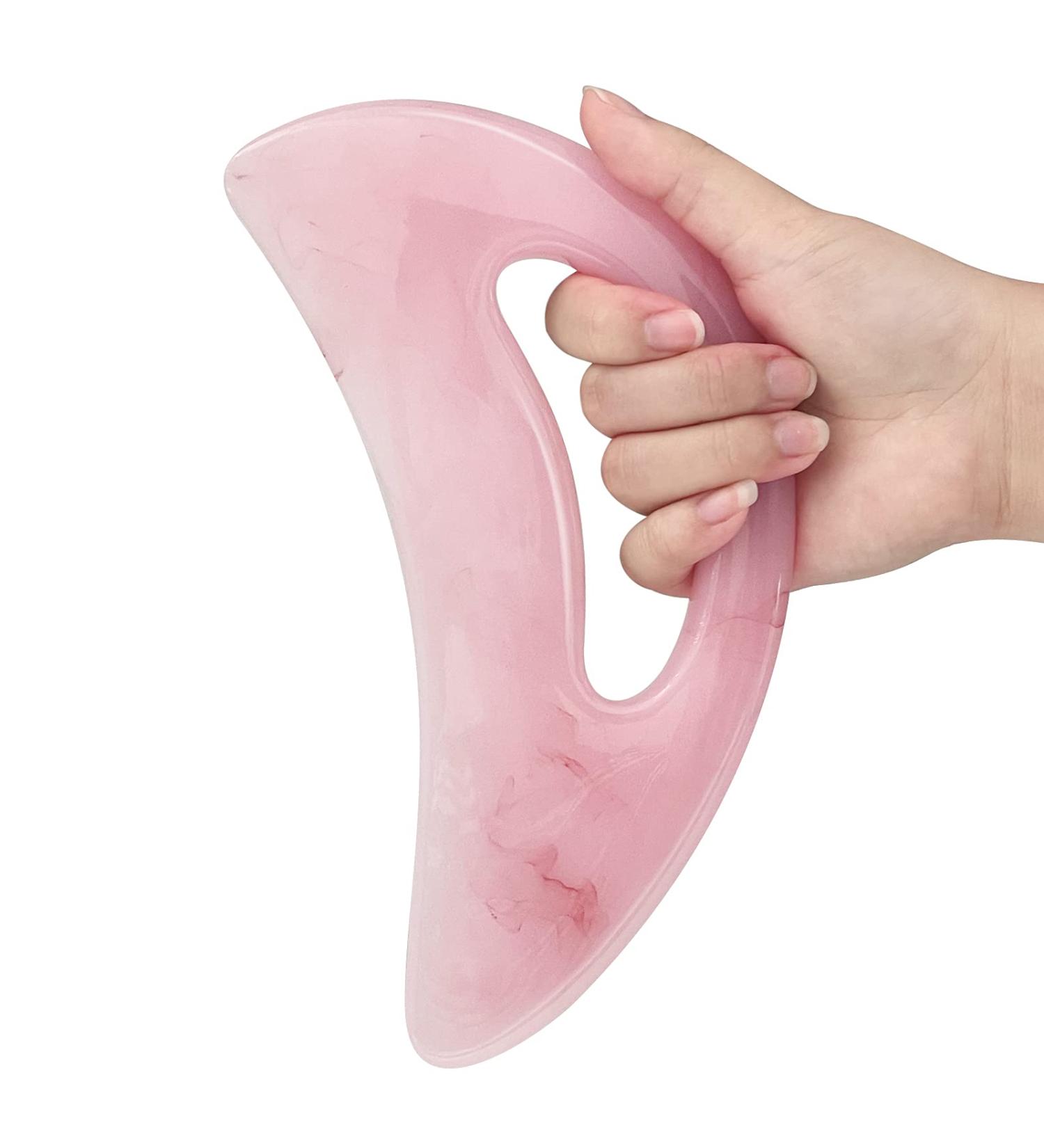 Large Gua Sha Massage Tool for Lymphatic Drainage & Muscle Scraping - Pink - Buy Online on GoSupps.com