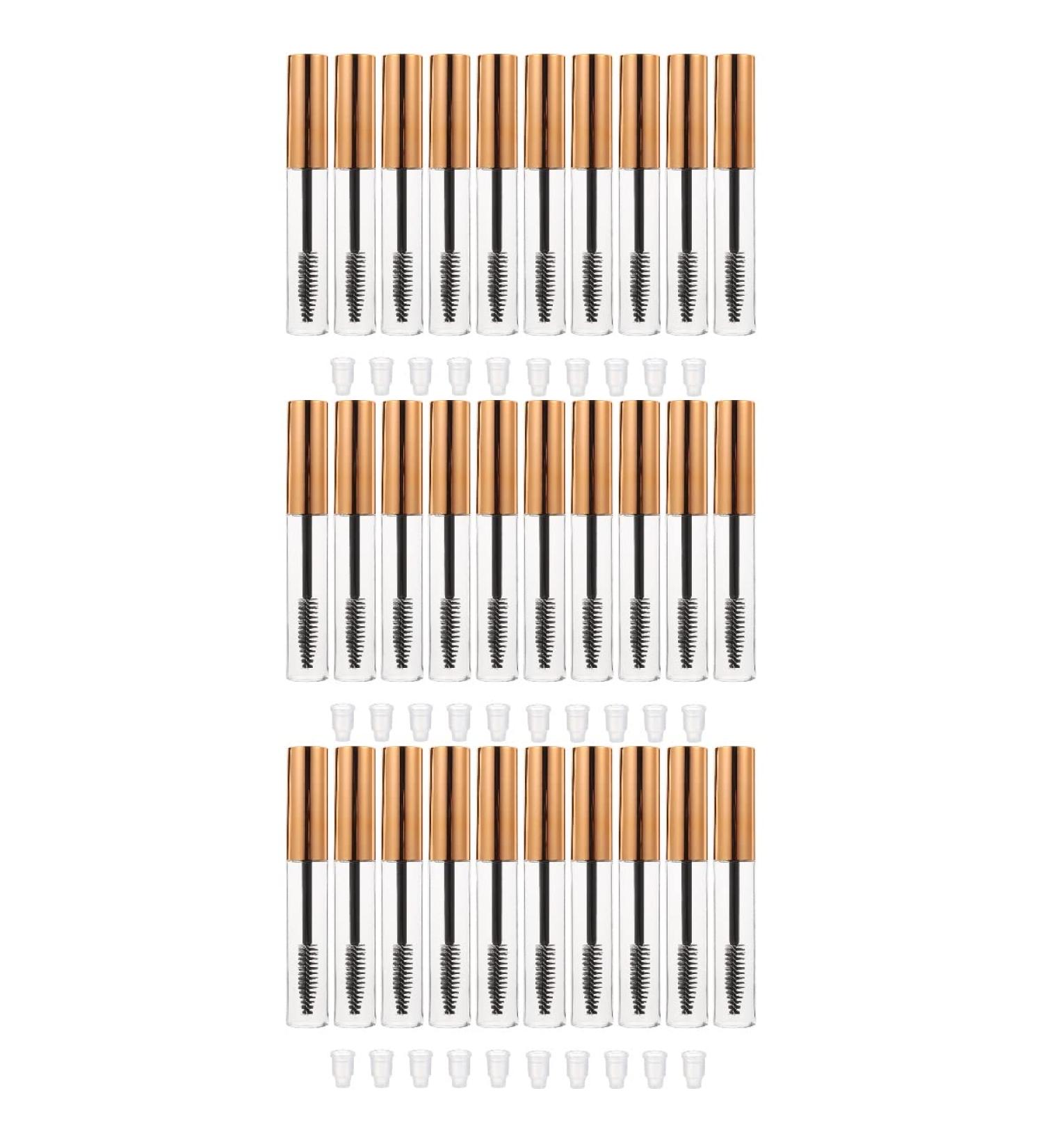 30 Pcs Mascara Empty Tube Mini Containers Empty Mascara Tube Travel Gold and Silver Eyelash - Buy Online on GoSupps.com