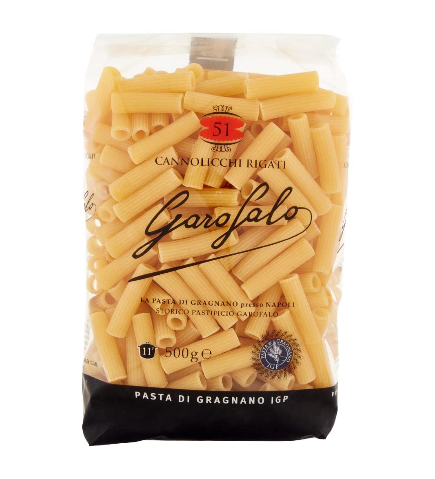  Italian Gourmet E.R. Garofalo Cannolicchi Rigati No. 51 Pack of 10 Neapolitan durum wheat semolina packets with 500g of IGP pasta + 400g Italian Gourmet Polpa - Buy Online on GoSupps.com