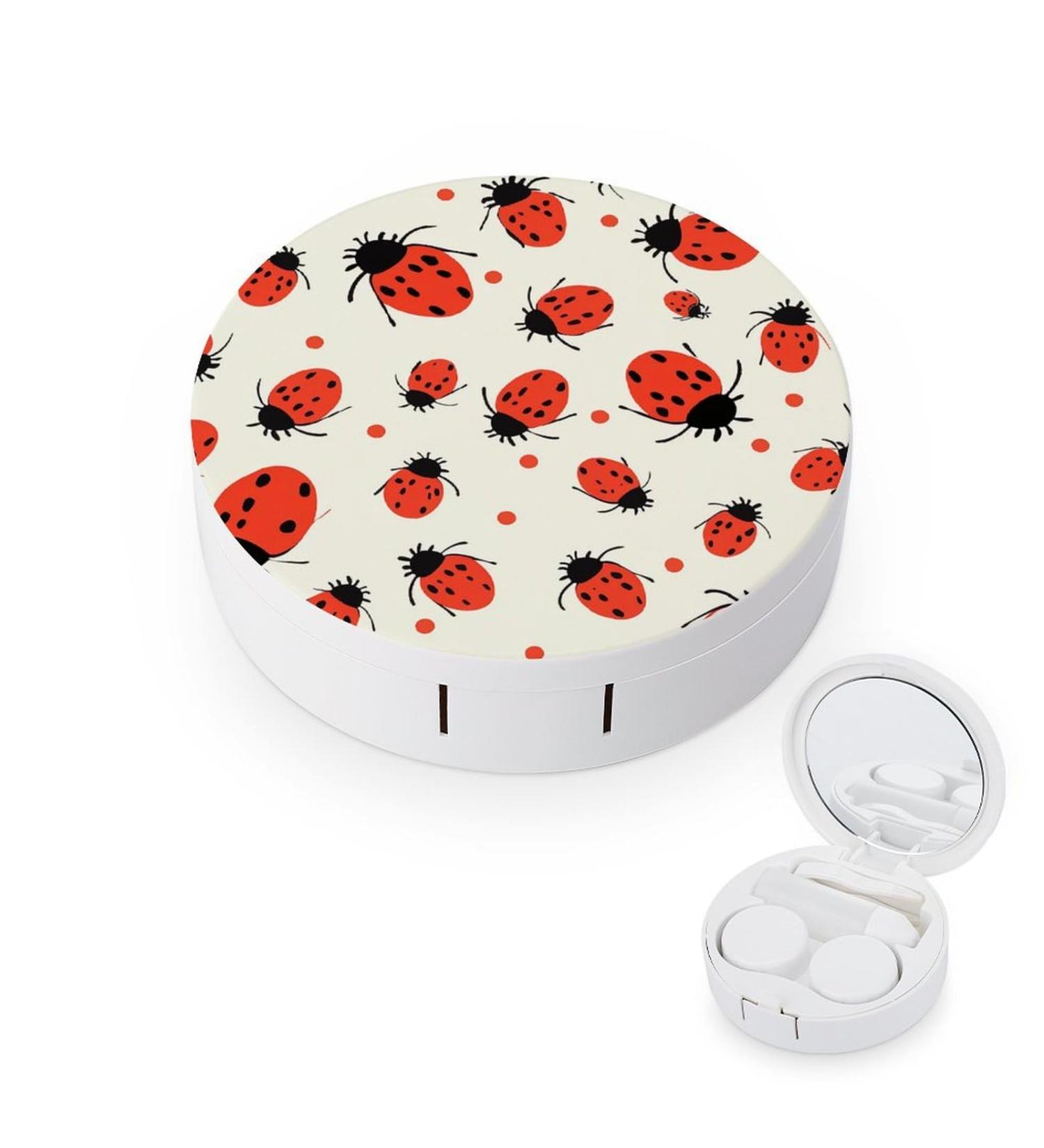 Ladybug Pattern Contact Lens Case - Portable Travel Storage Box for Contacts - Buy Online on GoSupps.com