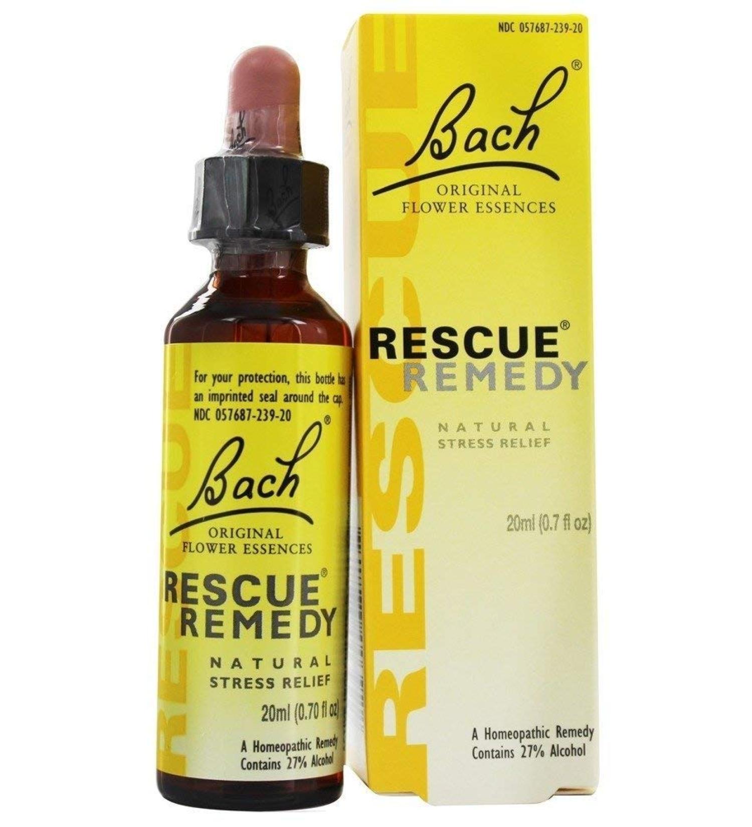 Bach Original Flower Remedies, Rescue Remedy , Natural Stress Relief, 0.7 fl oz (20 ml)