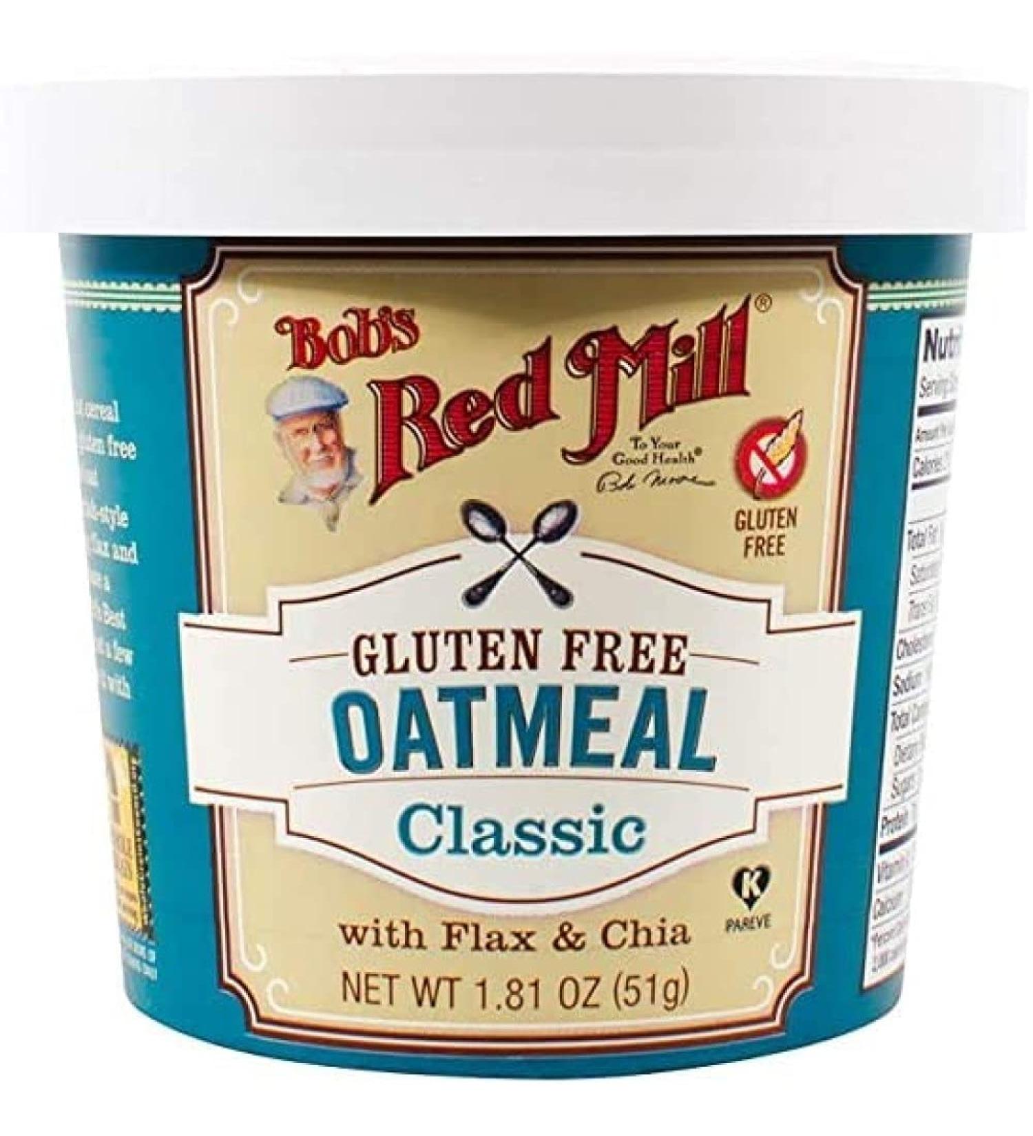 Bobs Red Mill Gluten Free Classic Oatmeal Cup 51 grams 12 count - Buy Online on GoSupps.com