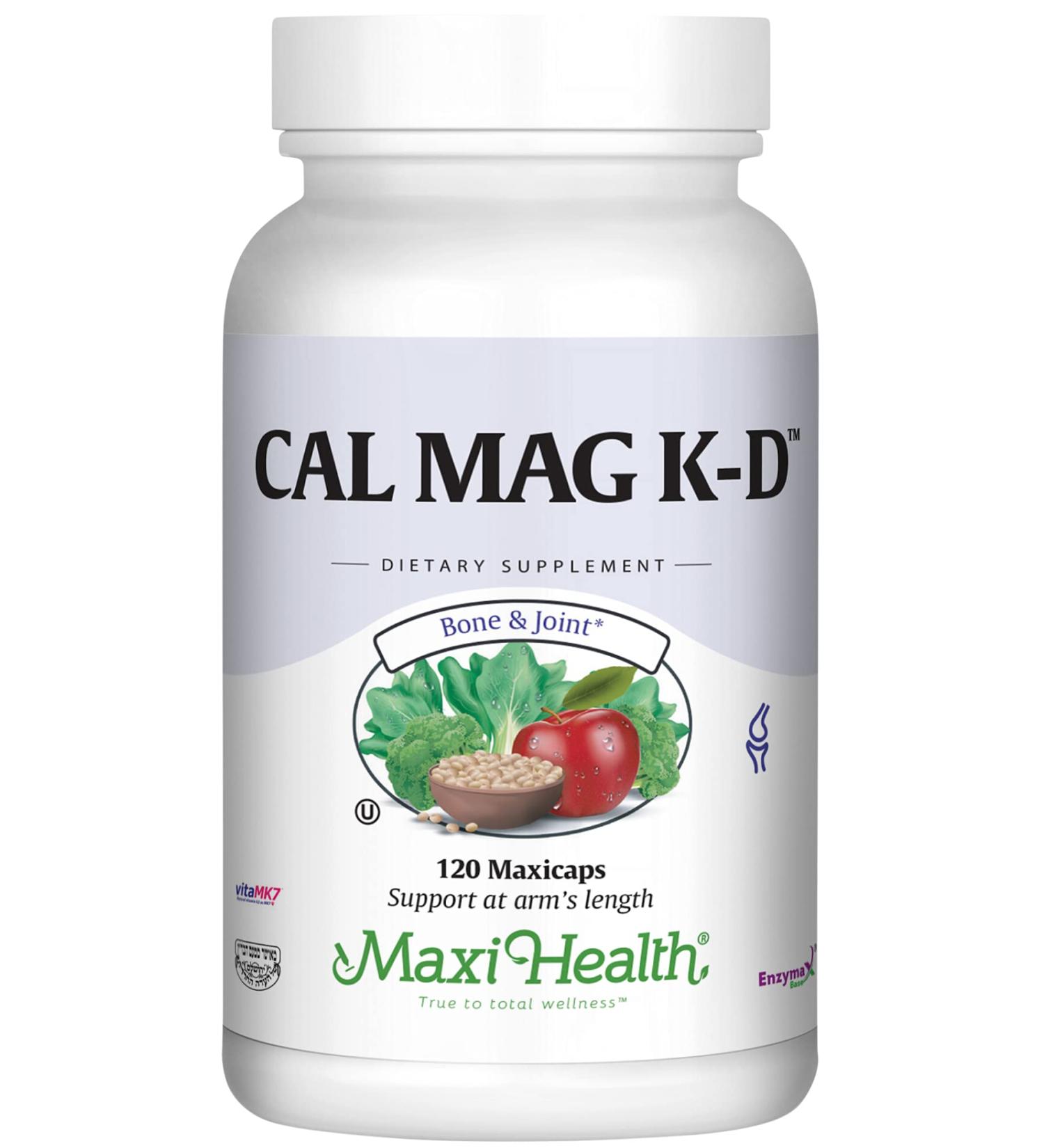 Maxi Health Cal Mag K-D 500mg Calcium + Vitamin D3, Magnesium, Vitamin K2 - 120 Capsules - Bone, Teeth & Joint Support - Buy Online on GoSupps.com