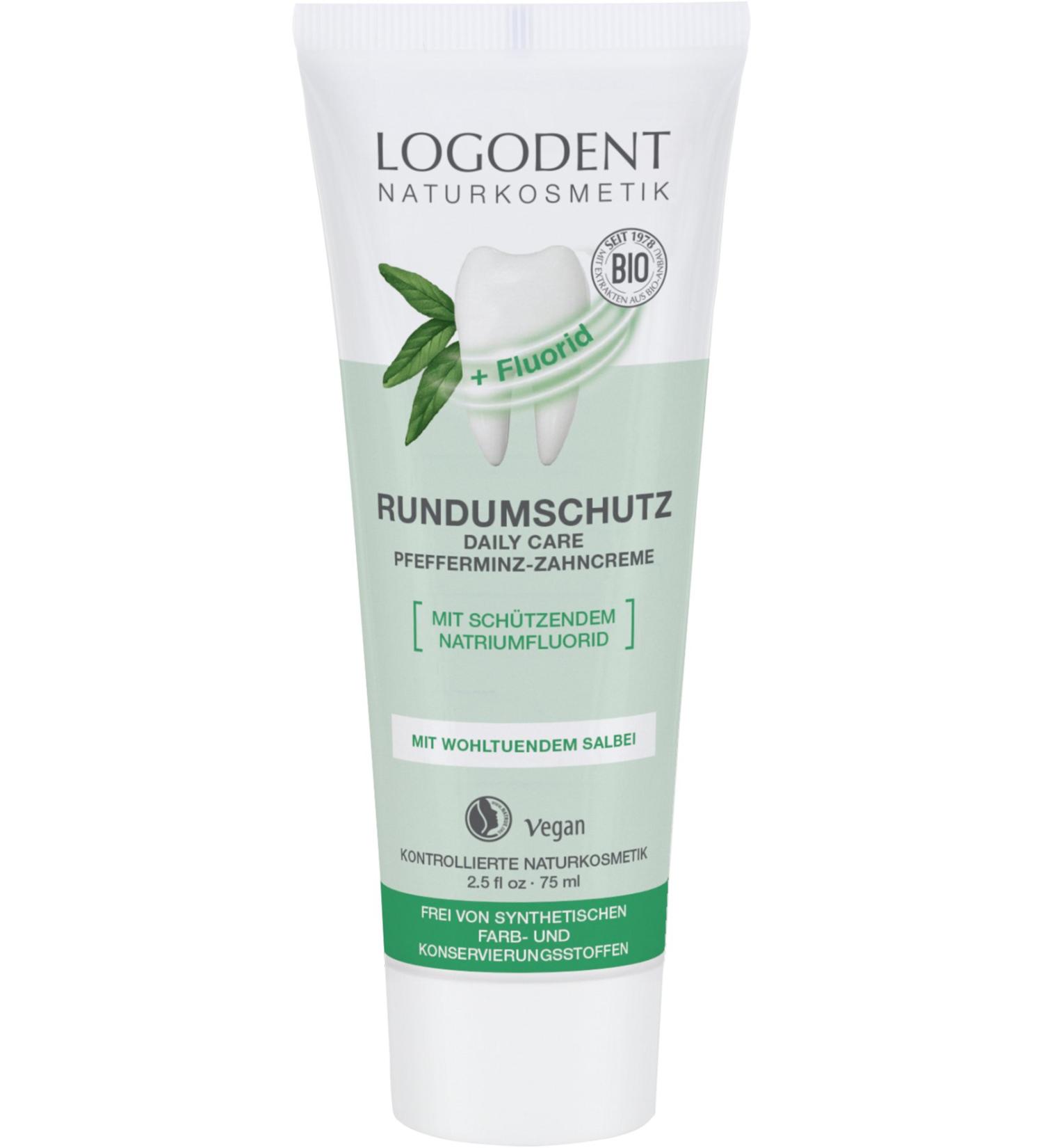  LOGONA Naturkosmetik LOGONA Naturkosmetik Daily Care Extra Fresh Toothpaste with Fluoride and Vegan 75ml (Pack of 3) - Buy Online on GoSupps.com