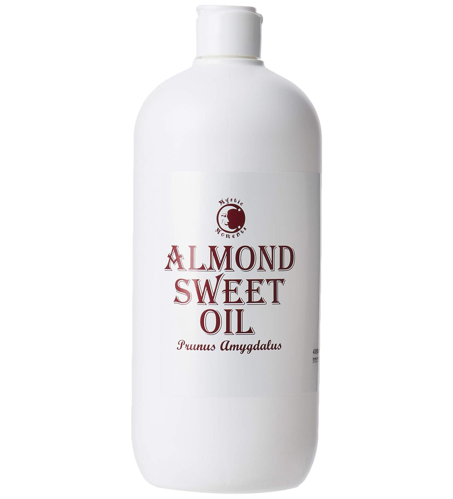 Mystic Moments 100% Pure Sweet Almond Carrier Oil 1 Litre - Natural & Fragrance-Free - Buy Online on GoSupps.com