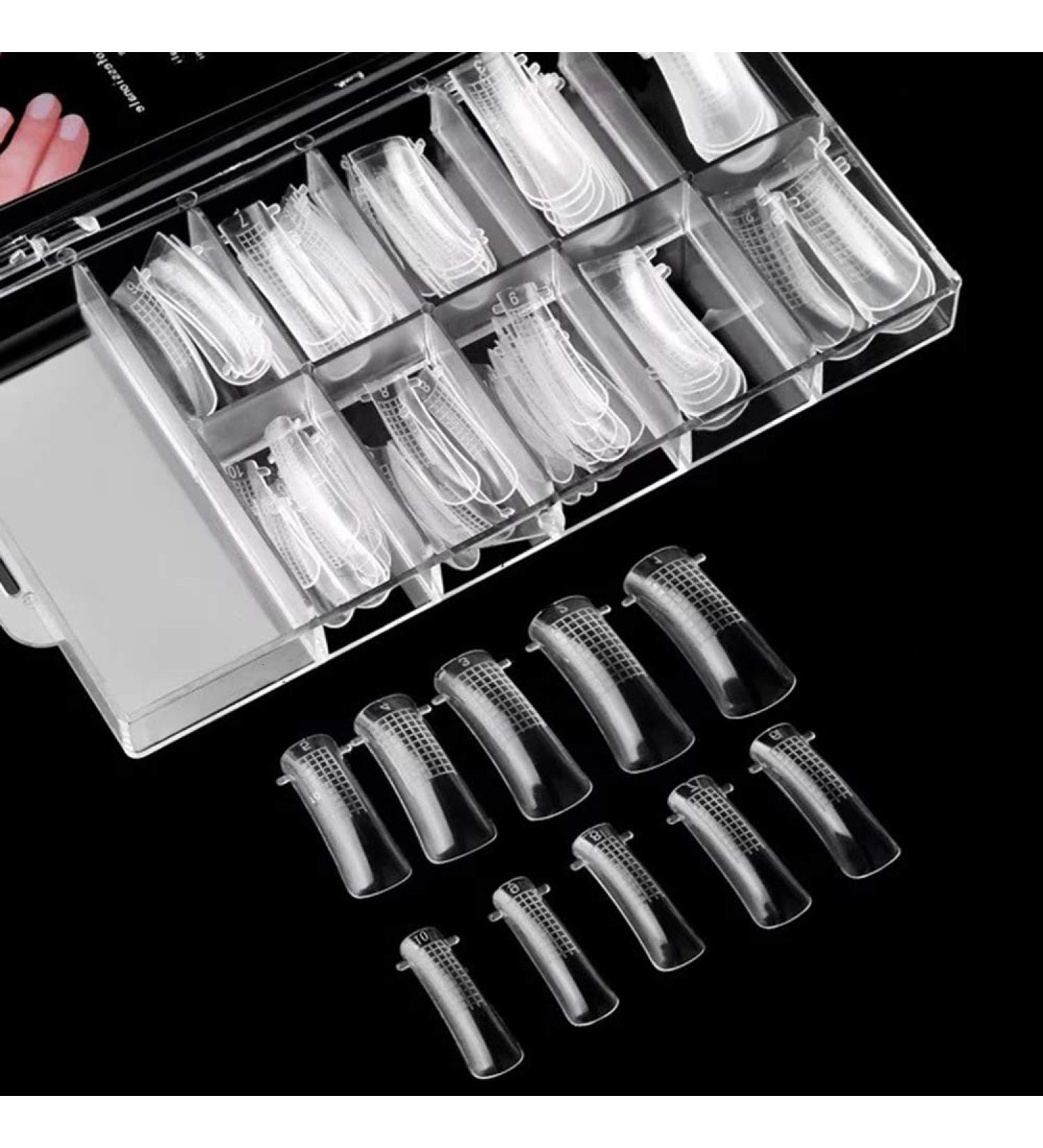Nail Extension Form Tips Clear 100pcs Poly Gel Acrylic Nails Mold - Dual Forms System UV Gel DIY Manicure Tool with Scale - Buy Online on GoSupps.com