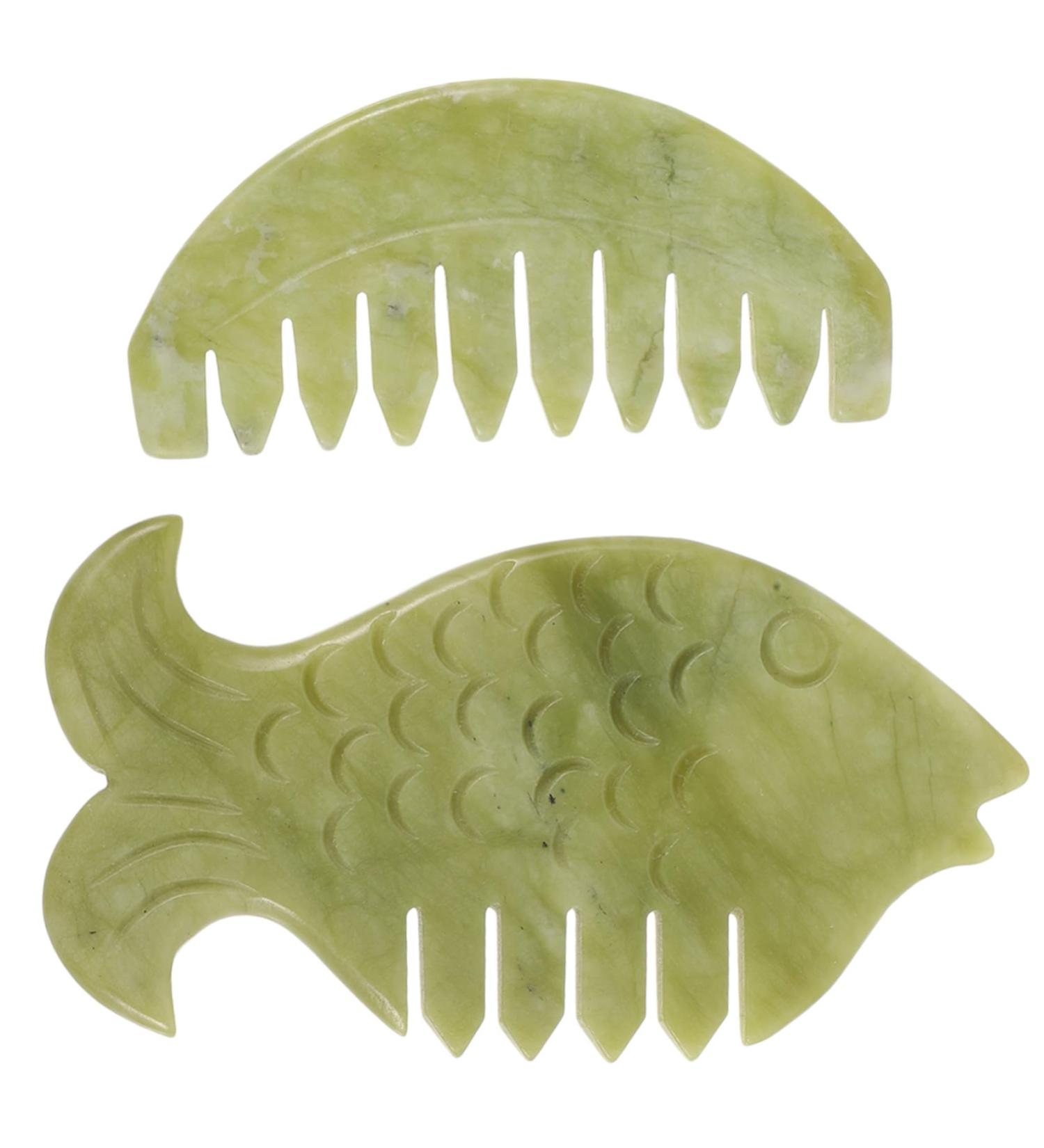 Beaupretty 2-Pack Guasha Comb for Scalp Massage - Jade Hand Massager & Curb Pocket Tool - Buy Online on GoSupps.com