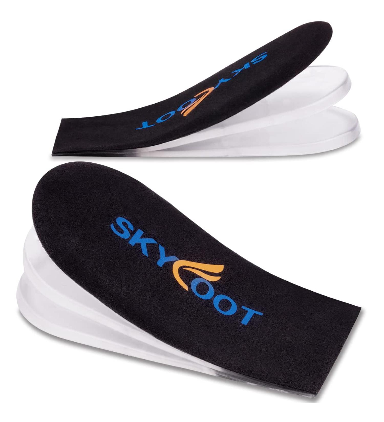 Skyfoot Adjustable Orthopedic Heel Lift Inserts for Heel Pain and Leg Discrepancies - Large Black (L) - Women's 8.5-12 | Men's 8.5 - Microfiber Shoe Lifts for Uneven Legs, Heel Spurs, Achilles Tendonitis - Buy Online on GoSupps.com