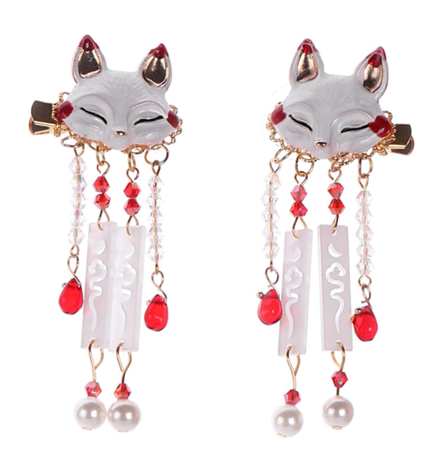 VICASKY 1 Pair Fox Tassel Clip Women Tassel Hair Clip Girl Hair Clips Tassel Drop Barrette Tassel Barrette Chinese Tassel Hair Clip Chinese Hair Accessories Chinese Tassel Hairpin - Buy Online on GoSupps.com