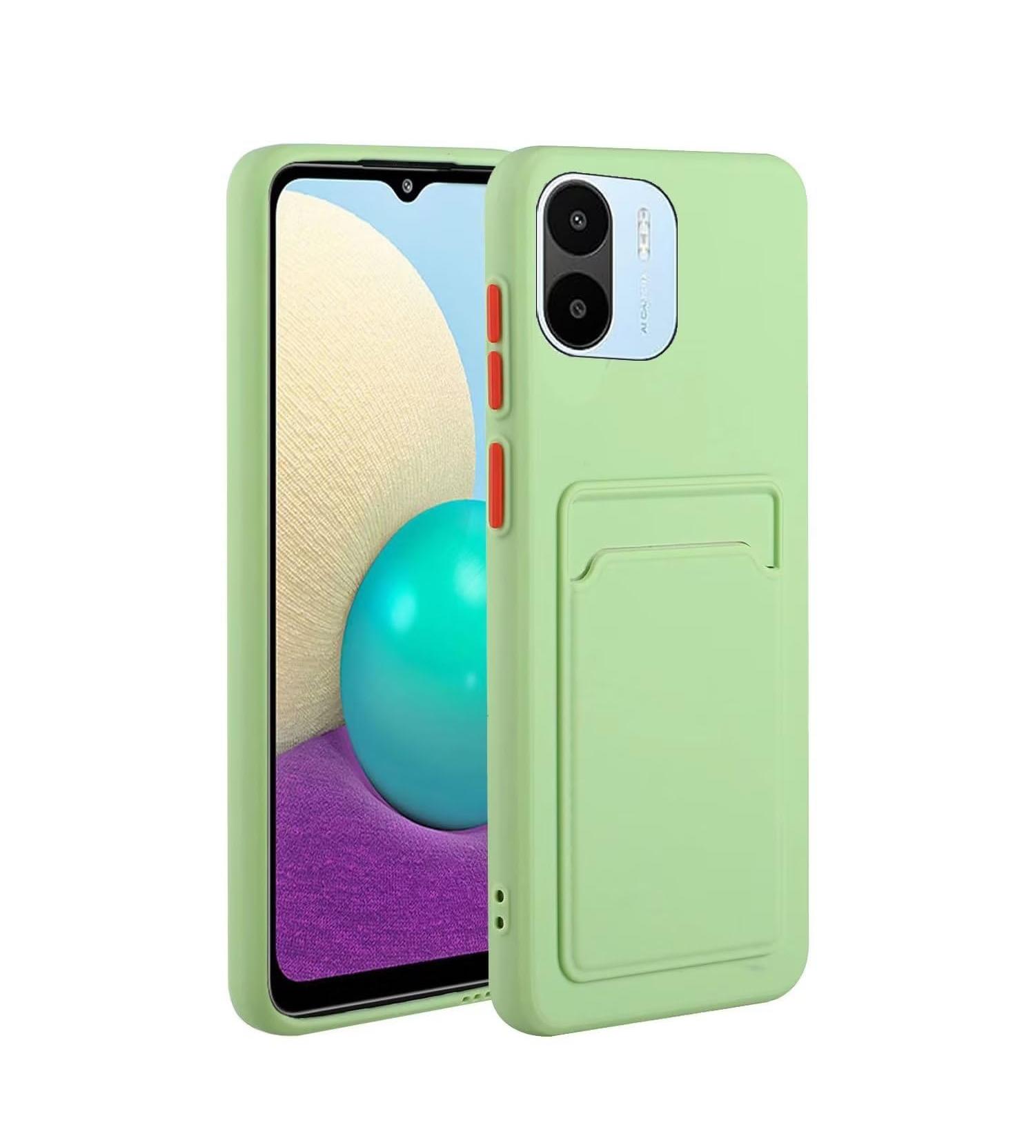 Buy Tivenfezk Nadoli Silicone Case for Xiaomi Redmi A1 - Ultra Thin Shockproof Scratch-Resistant TPU Wallet Cover with Credit Card Holder - Green - Buy Online on GoSupps.com
