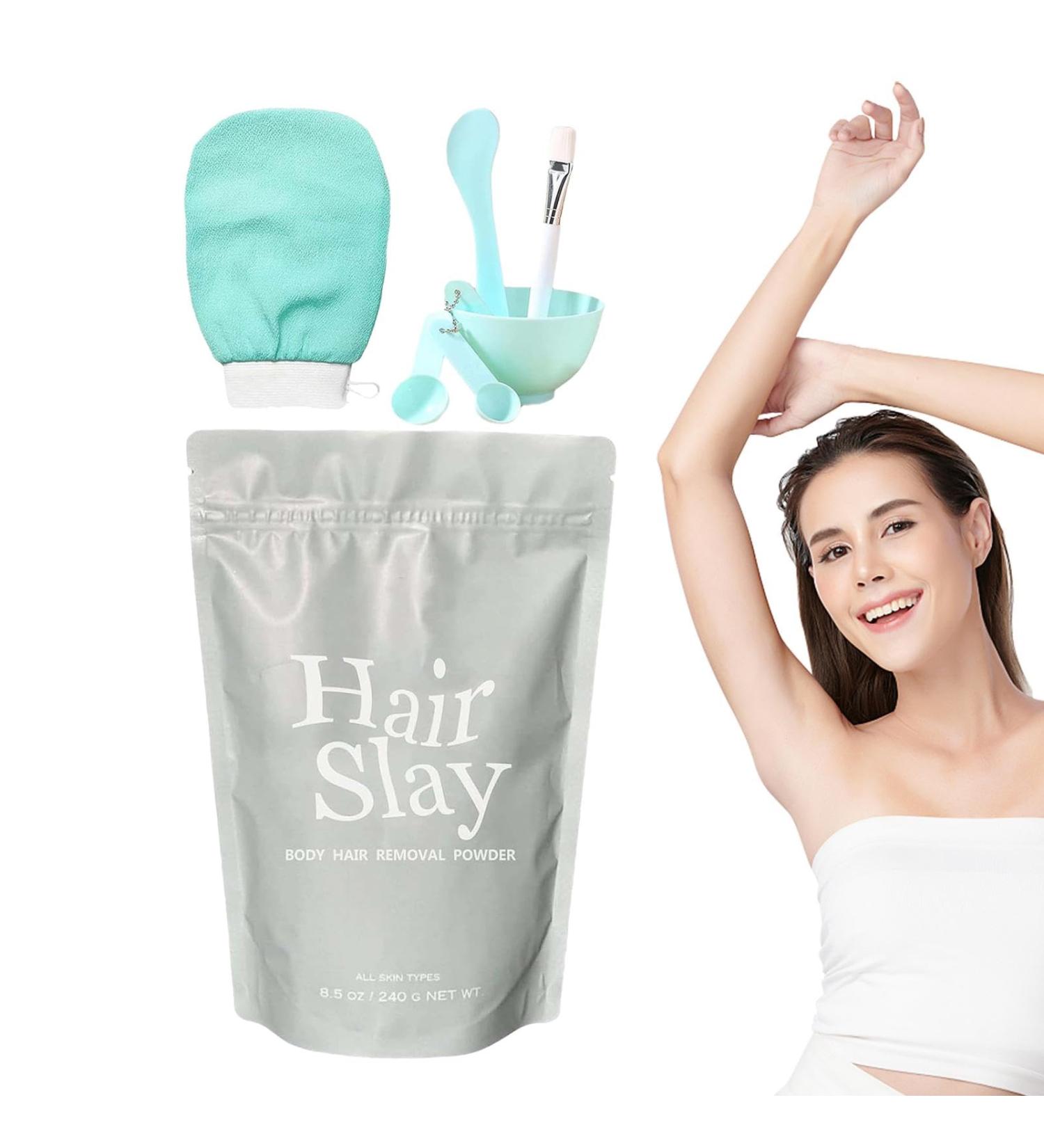 Hair Slayers Kit d' pilation pour le corps | Poudre de rasage pour cheveux ingr dients naturels pilation indolore et instantan e pilateur indolore et instantan apaisant et doux pour la peau avec - Buy Online on GoSupps.com