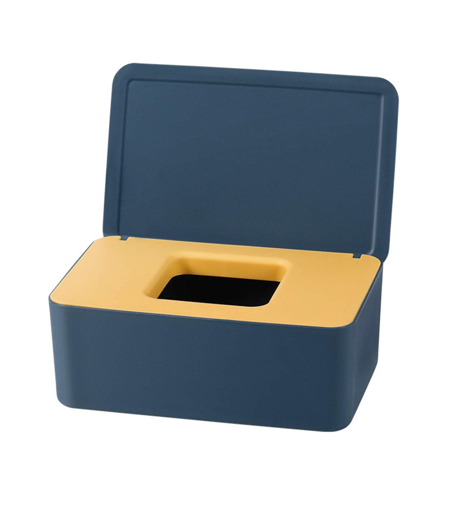 QKFON Storage Box for Wet Wipes & Tissues - Stylish Napkin Holder with Lid for Home & Office (Blue Yellow) - International Shipping Available - Buy Online on GoSupps.com