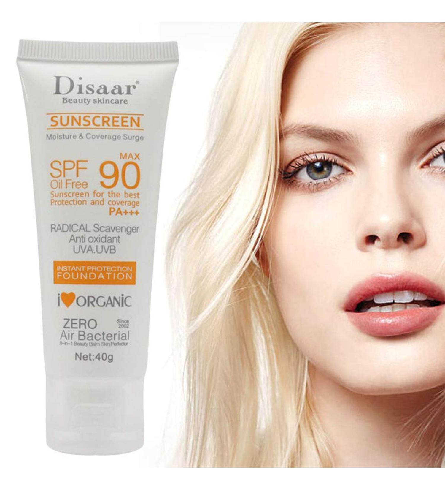 Shop Facial Sunscreen Lotion SPF 90 - Oil-Free Antioxidant Cream for Radiant Skin | UVA/UVB Protection - 40G - Buy Online on GoSupps.com