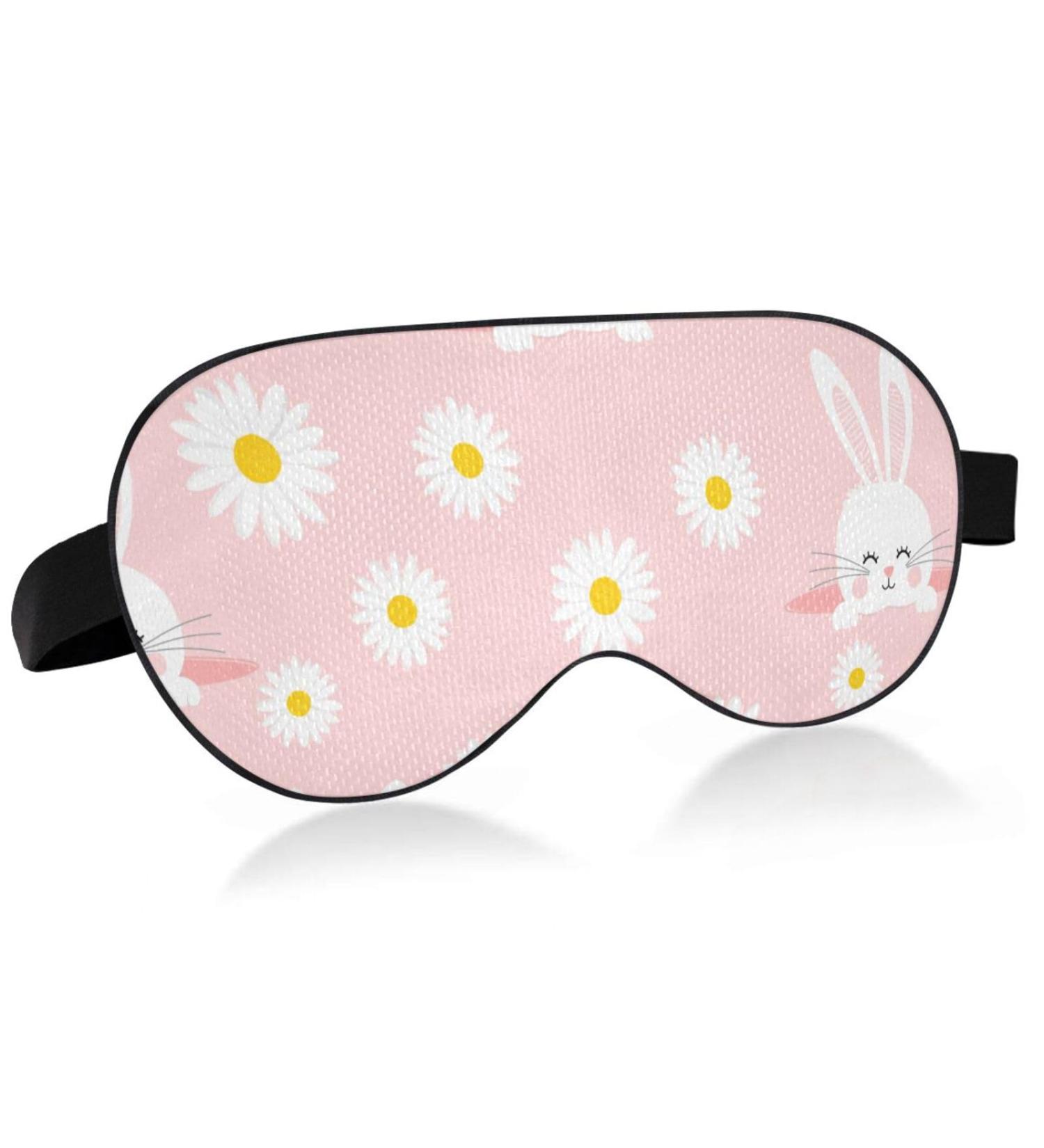 Adjustable Light Blocking Eye Mask for Deep Sleep - Haskirky Breathable Travel & Meditation Mask - Pink Rabbit Design for Men and Women - Buy Online on GoSupps.com