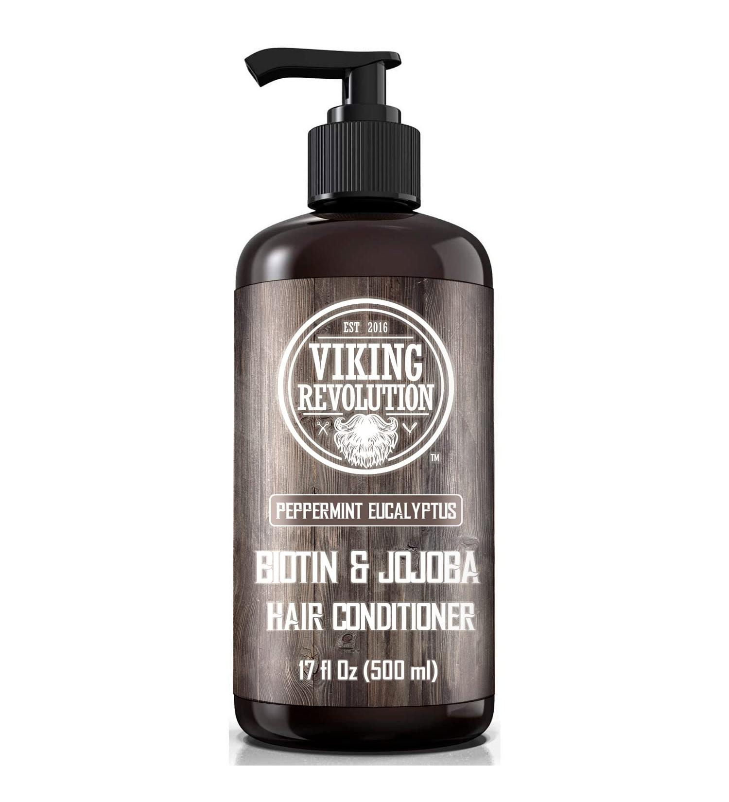 Viking Revolution Biotin Men's Conditioner - Eucalyptus & Peppermint Jojoba Oil 17 Oz - Best Conditioner for Dry Hair - Buy Online on GoSupps.com