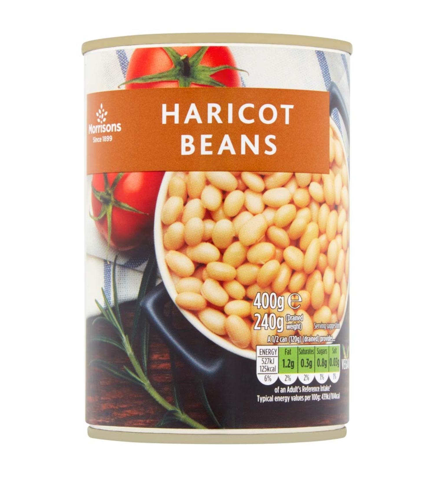 Morrisons Haricot Beans in Water 400 g x 12