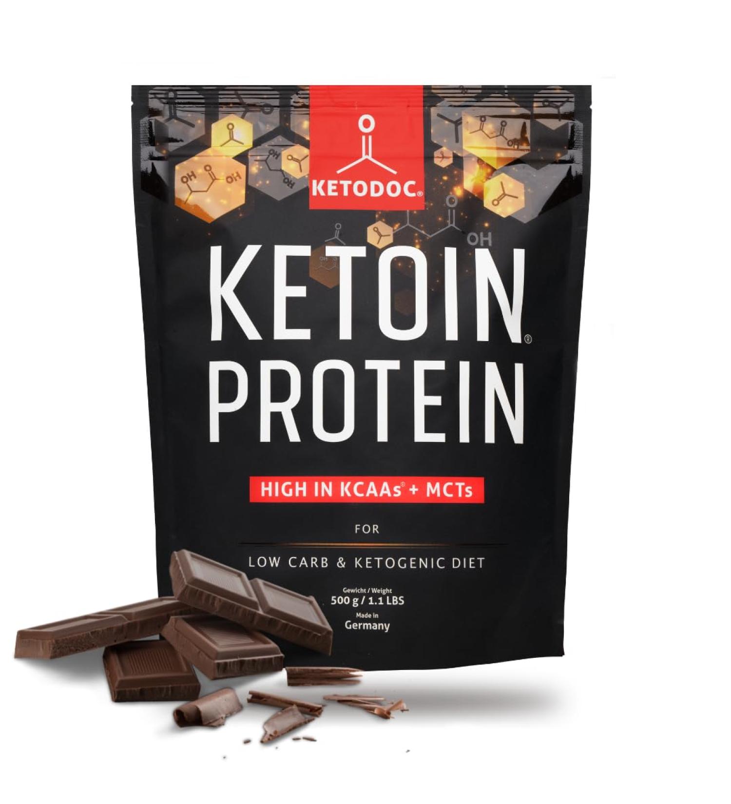 Ketoin Protein Shake - Keto-Friendly Concentrate with KCAA & MCT - Chocolate 500g - Ideal for Ketosis & Sports Diets - Buy Online on GoSupps.com