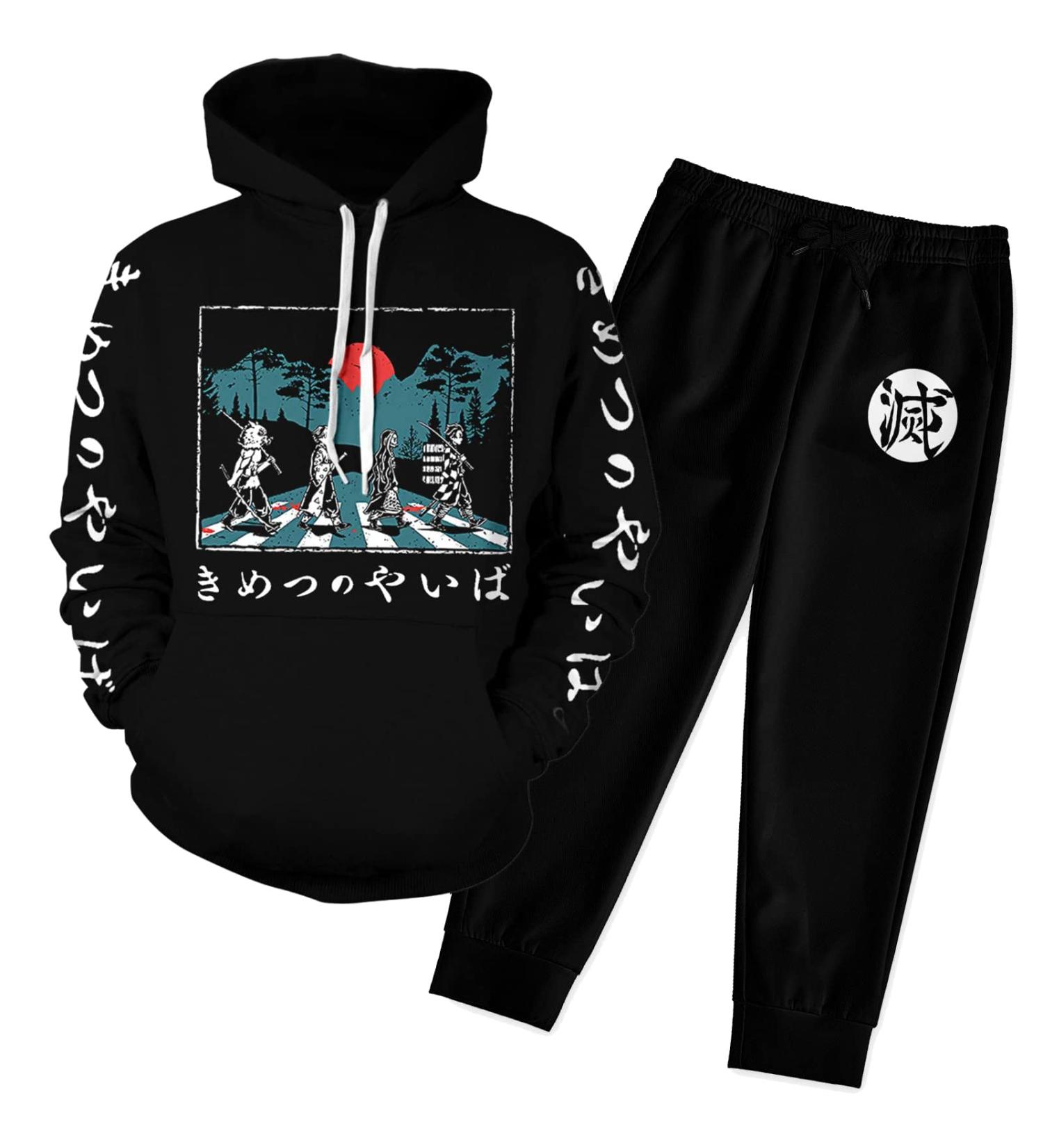 Kids Anime Tracksuit Set - Youth 2 Piece Hoodie Jacket & Jogging Outfit - Buy Online on GoSupps.com