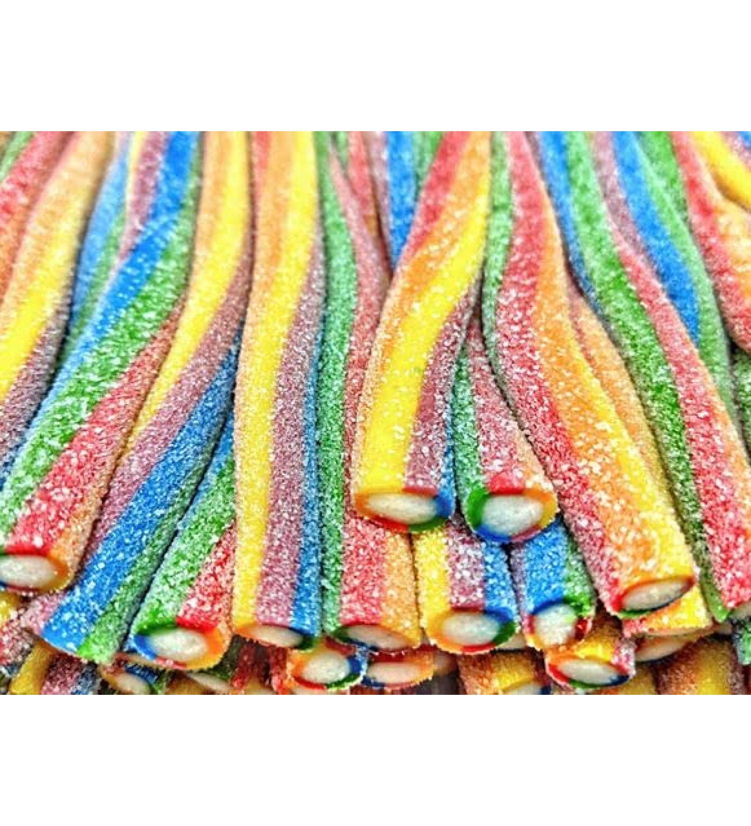 Fizzy Rainbow Cable Pencil Sweets HALAL 1200g / 100 pieces - Buy Online on GoSupps.com