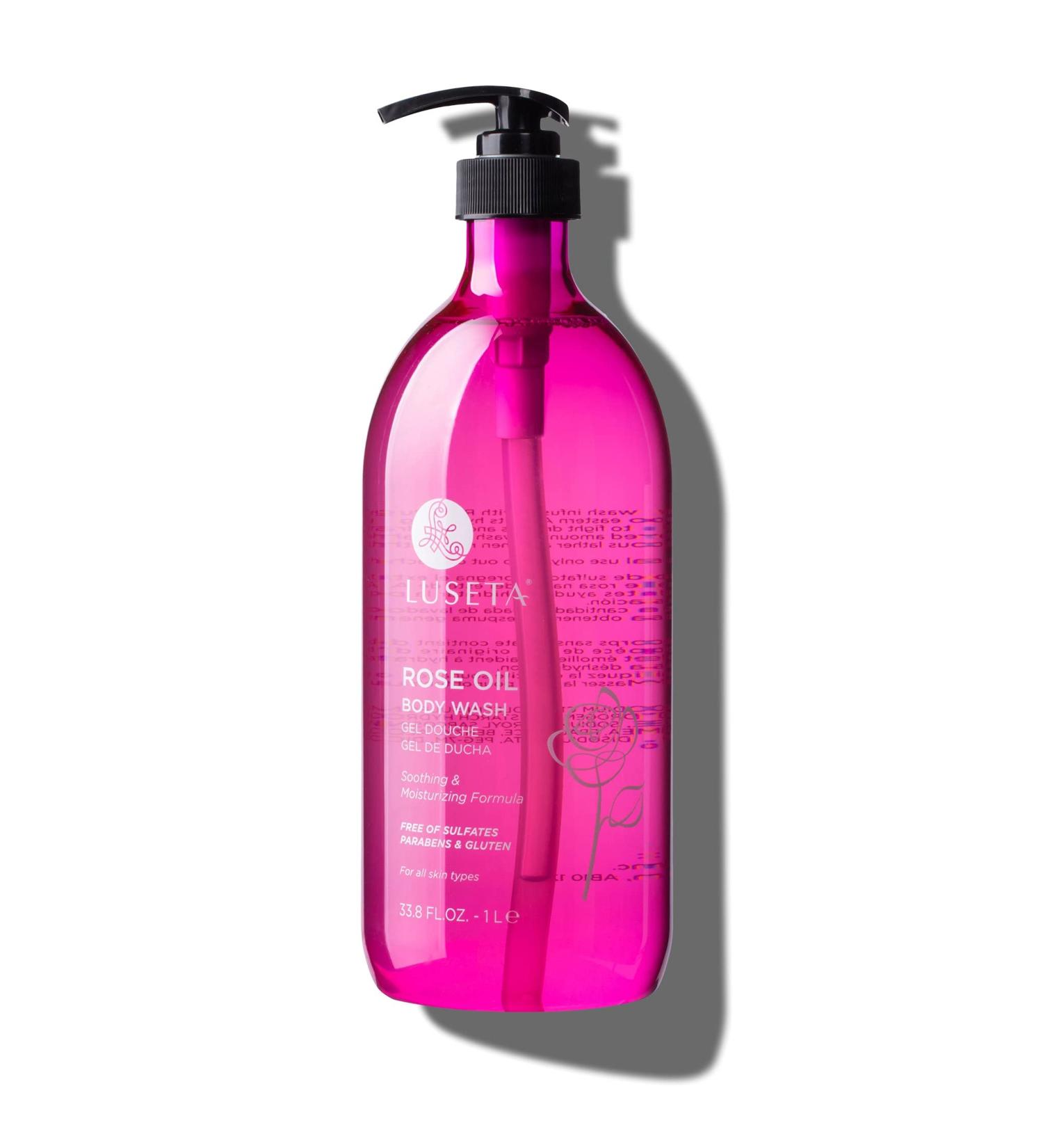 Luseta Rose Oil Body Wash - Paraben & Gluten Free - 33.8 Fl. Oz | Nourishing for All Skin Types | International Shipping Available - Buy Online on GoSupps.com