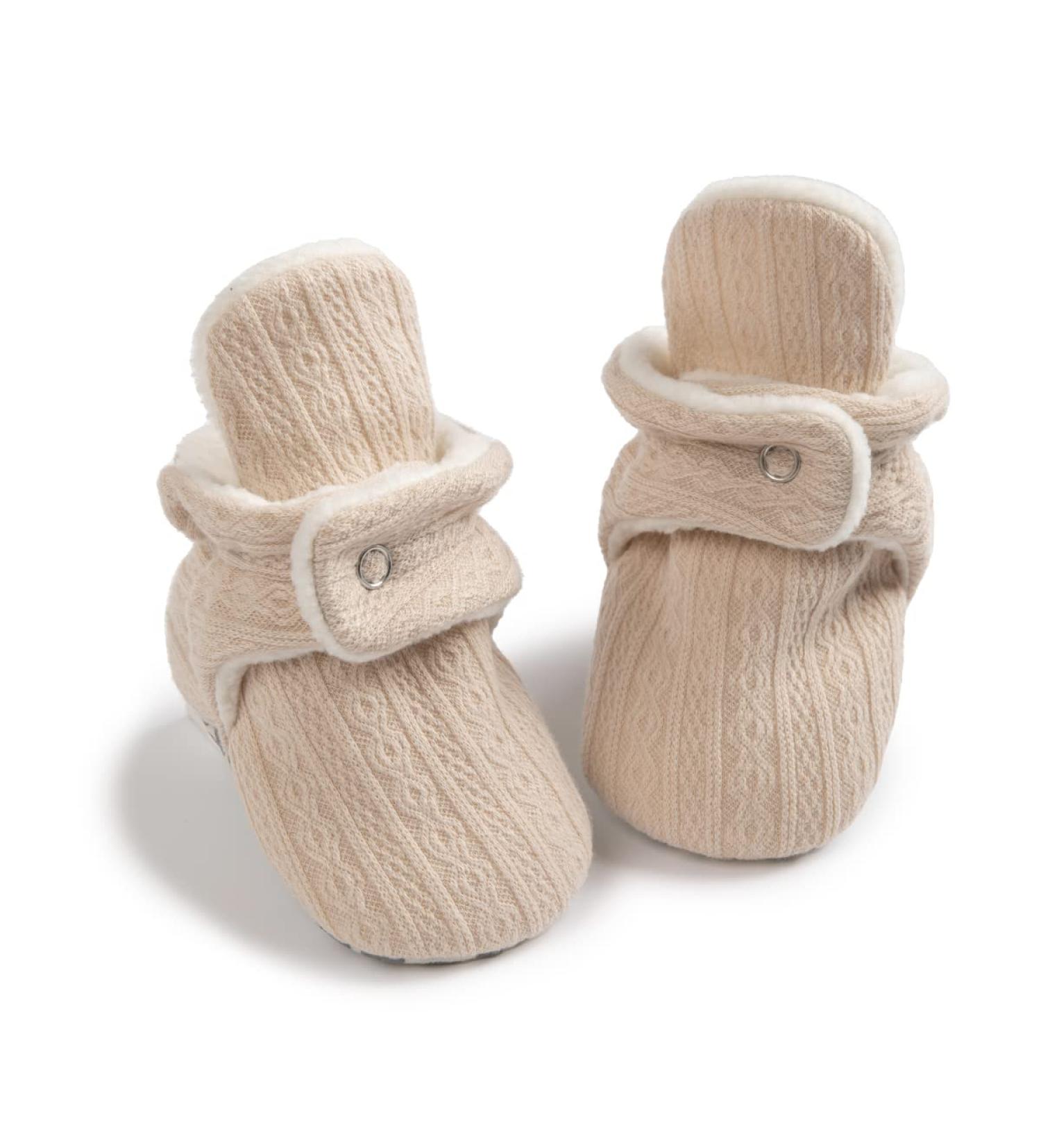 Sonsage Infant Snow Boots - Soft Anti-Skid Sole Booties for Baby Boys and Girls | Winter Warm Crib Shoes 6-12 Months - Apricot - Buy Online on GoSupps.com