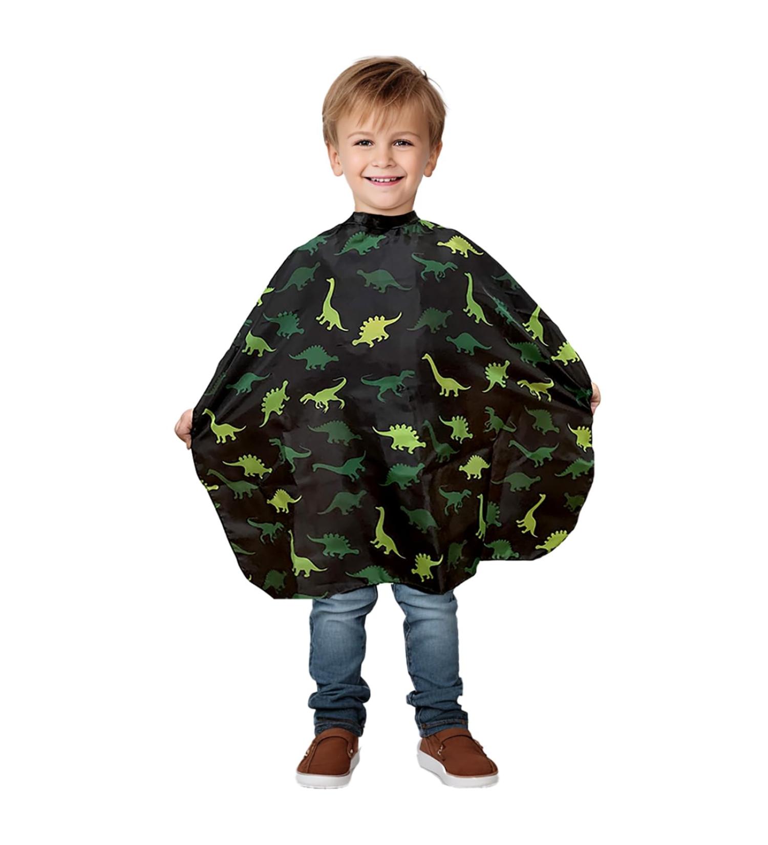Kids Barber Cape for Boys - Adjustable Hair Cutting Cape for Toddlers & Boys Dinosaur Design for Home & Salon - Buy Online on GoSupps.com