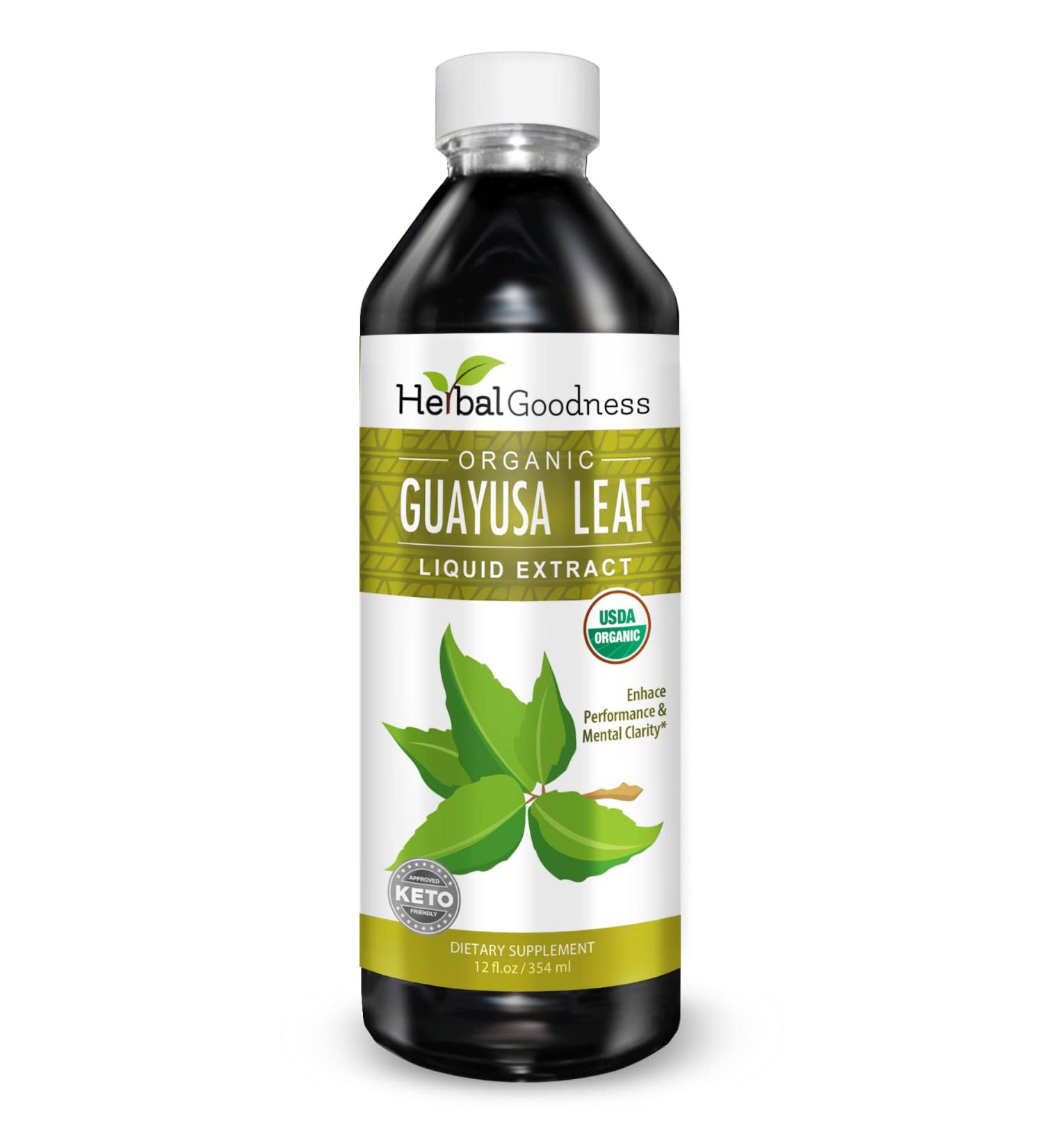USDA Organic Guayusa Loose Leaf Extract - Natural Caffeine Energy Drink for Energy Mood & Concentration - 12oz Made in USA - Buy Online on GoSupps.com