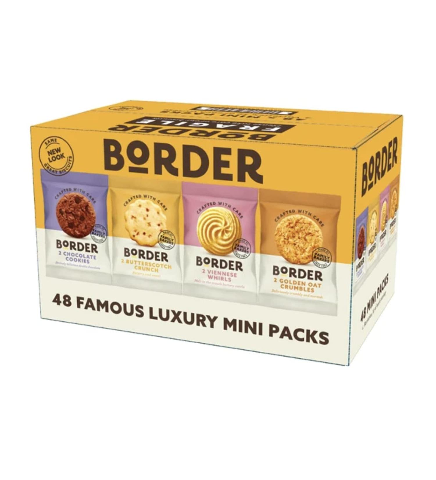 Border Biscuits 48 Packs Mini Multipacks Biscuits Box 4 Flavour Variety Luxury Biscuits 2 per pack Individually Wrapped Biscuits Bulk Biscuits and Cookies with Thank You Sticker - Buy Online on GoSupps.com