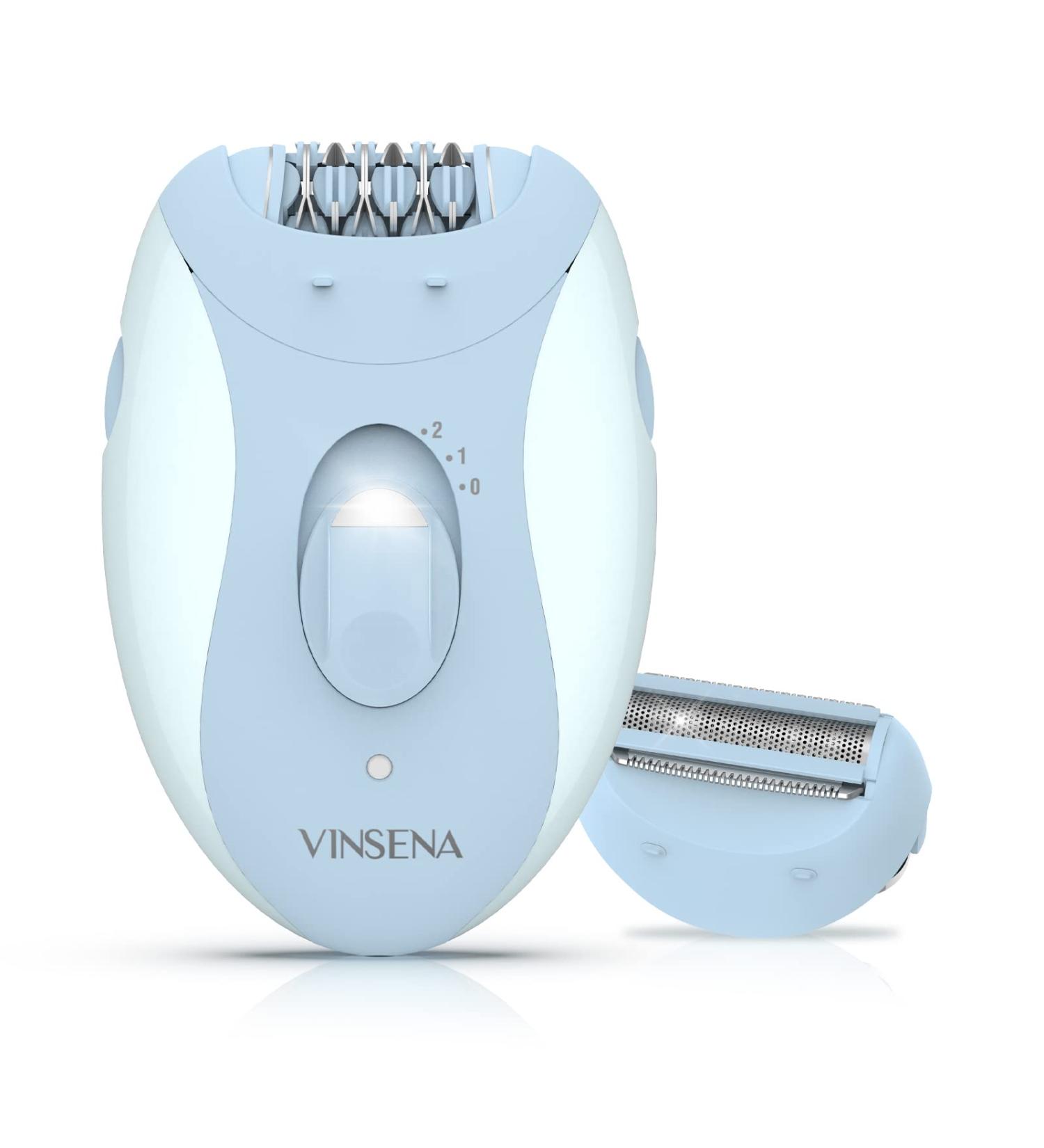 VINSENA 2 in 1 Cordless Electric Epilator and Shaver Kit for Women - Hair Removal for Face, Underarms, Legs, Arms, Bikini - LED Light Included - Buy Online on GoSupps.com
