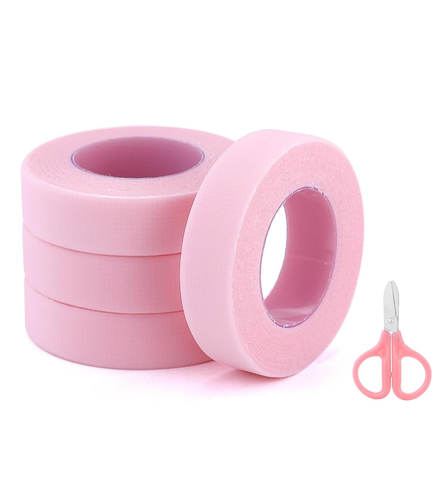 4 Rolls False Eyelash Tape with a Scissor Pink Lash Tape Breathable & Micropore Tape PE Eyelash Tape for Extensions 9M Each Roll - Buy Online on GoSupps.com