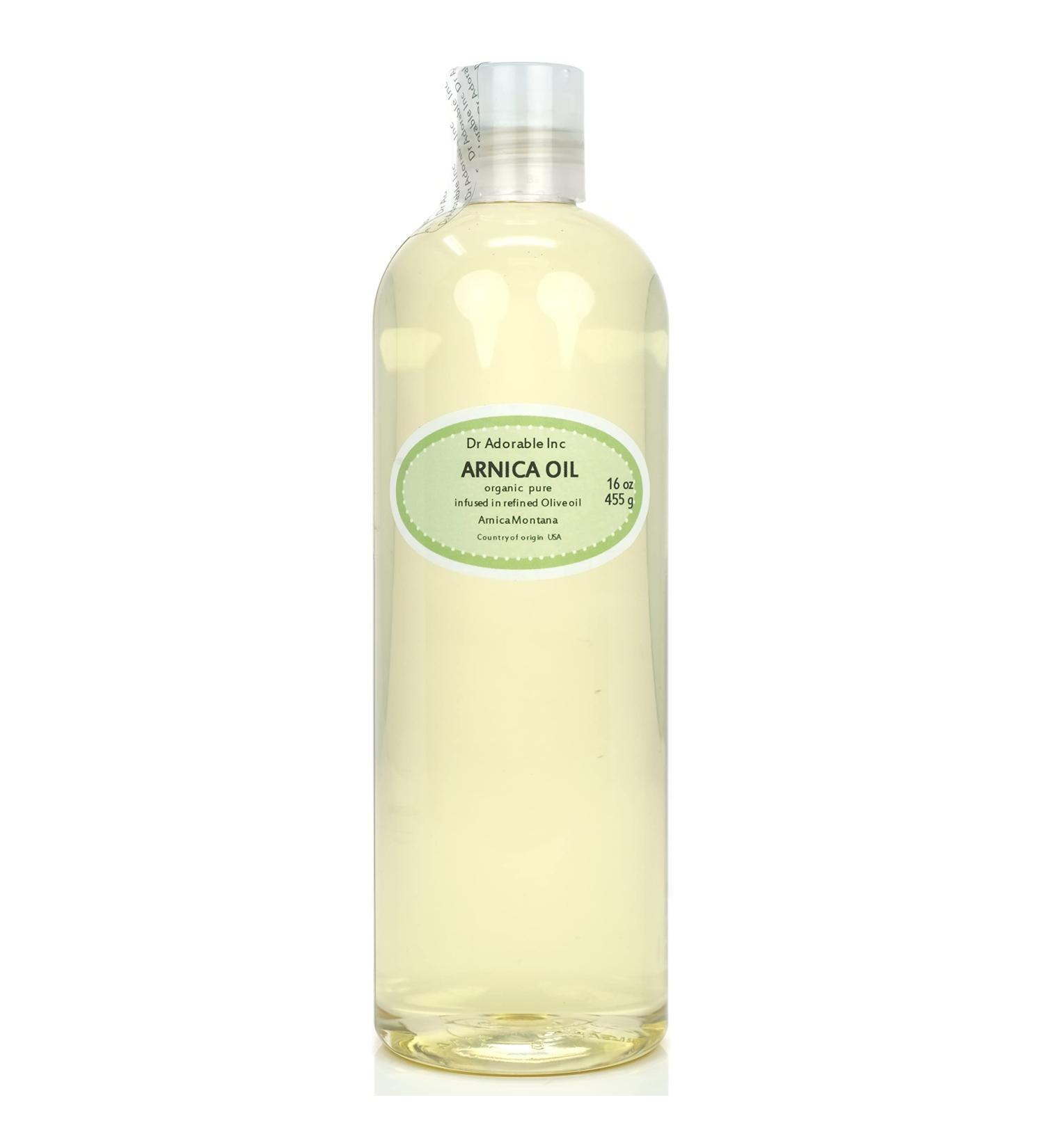 Dr Adorable Arnica Herbal Oil 16 oz - 100% Pure Organic Infused Oil for Pain Relief | International Shipping Available - Buy Online on GoSupps.com