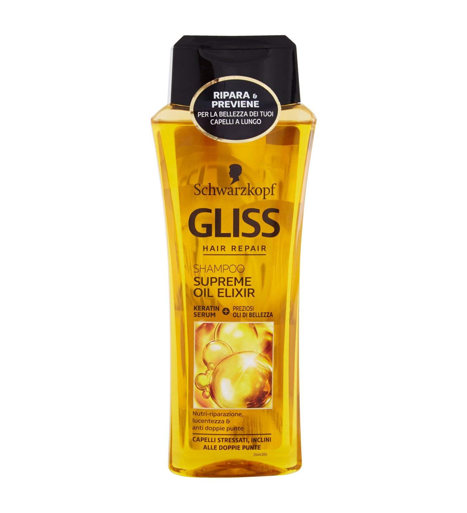Supreme Oil Elixir Shampoo | Gliss Line 250mL - Italian Import for Luxurious Hair Care - Buy Online on GoSupps.com