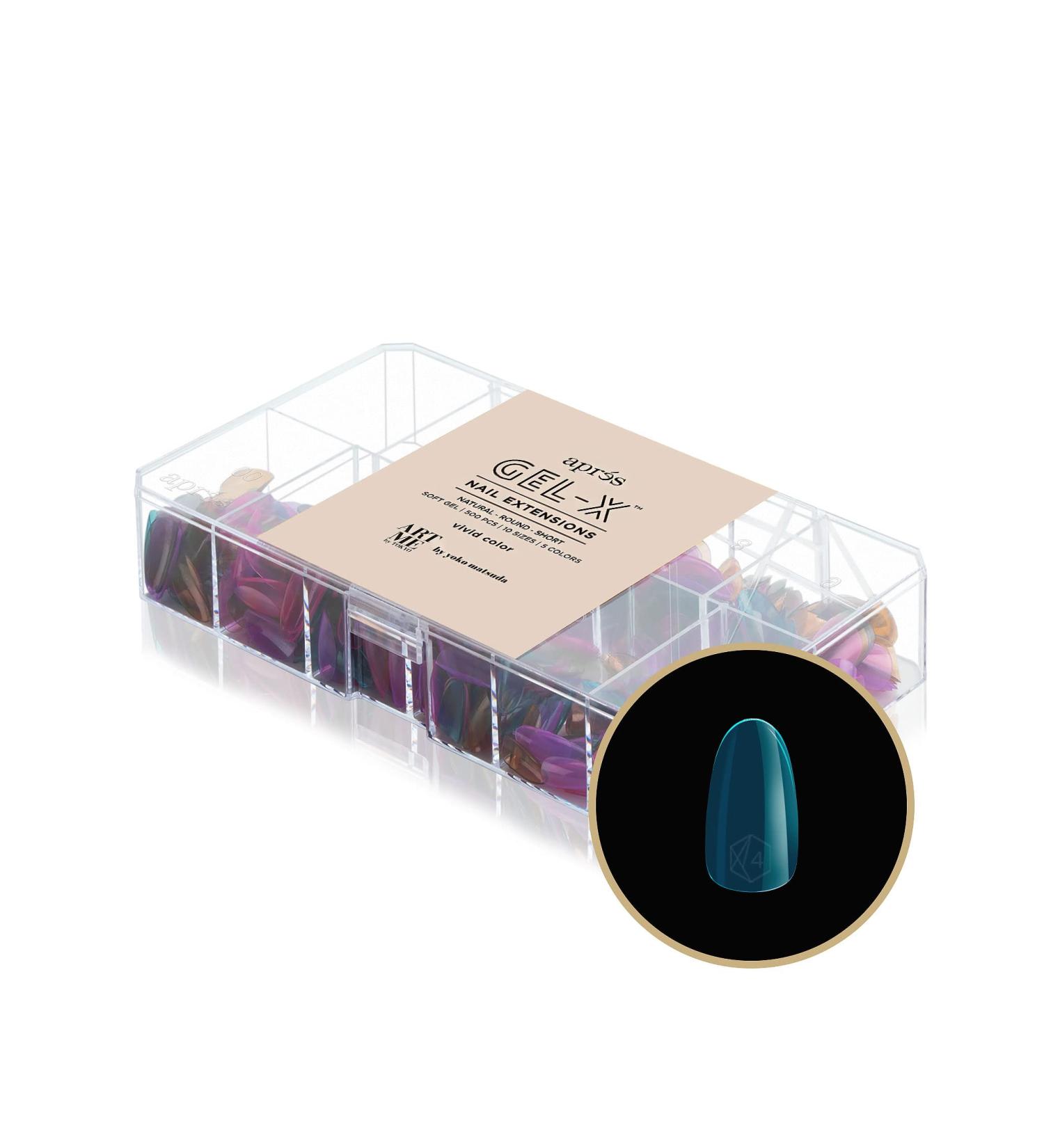 ArtMe x Apres Gel-X Natural Round Short Box of Tips | 500 Gel-X Tips | 10 Sizes 0-9 | Vivid Colors | Premium Quality | 2022 Version - Buy Online on GoSupps.com
