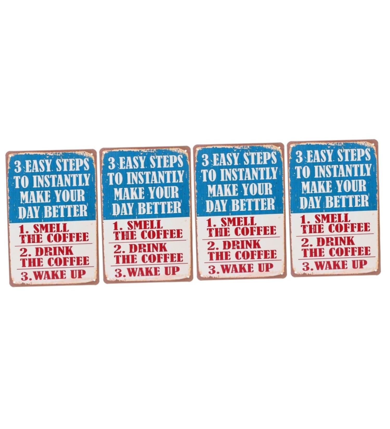 Zerodeko 4 Pcs Coffee Decoration Painting Home Decoration Entryway Home Signs Vintage Metal Signs Kitchen Vintage Style Wall Decor Coffee Bar Sign Iron Sheet Decorative Paintings As Shownx2pcs 30x20cmx2pcs - Buy Online on GoSupps.com