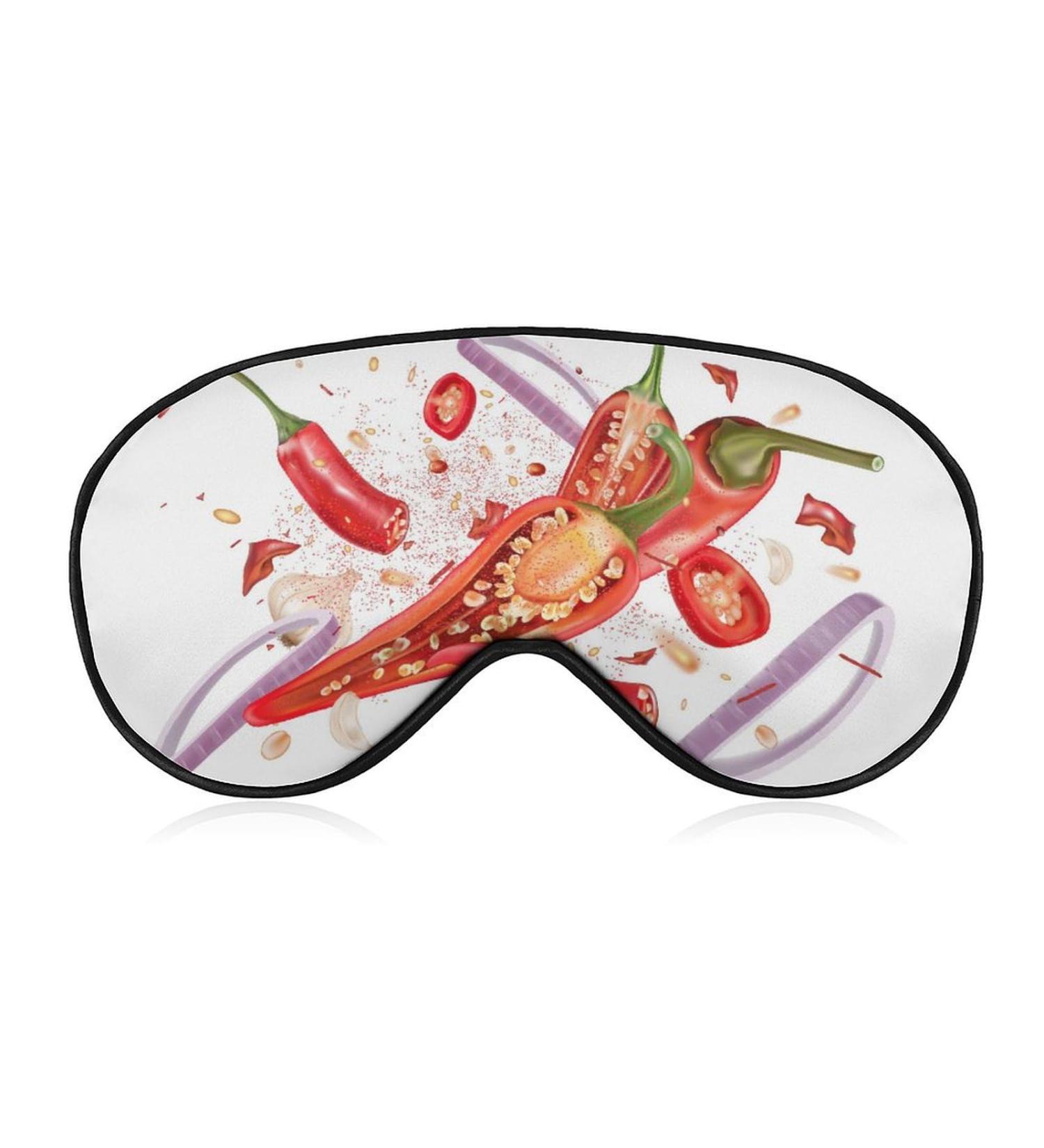 Red Pepper Sleeping Mask - Adjustable Light-Blocking Eye Cover for Men & Women | Soft Sleep Mask for Comfortable Sleep - Buy Online on GoSupps.com