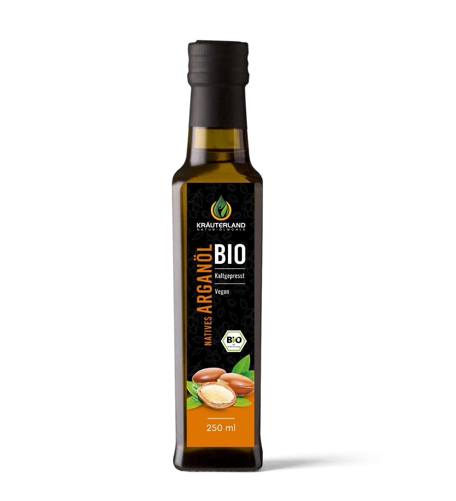 Herballand Organic Argan Oil 250ml - Cold-Pressed Vegan Cooking & Baking Oil from Morocco - Premium Quality - Buy Online on GoSupps.com