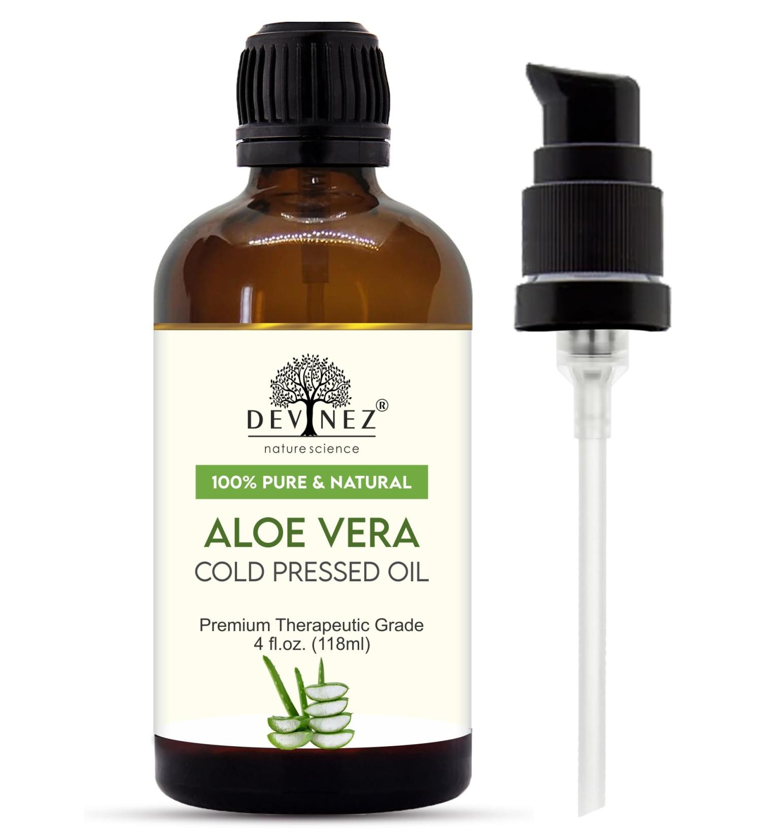 100% Pure Aloe Vera (Aloe barbadensis) Moisturizing Oil for Skin & Hair Cold Pressed 4oz Hydrating Soothing & Nourishing with Premium Lotion Pump Aloe Vera 4 Fl Oz (Pack of 1) - Buy Online on GoSupps.com