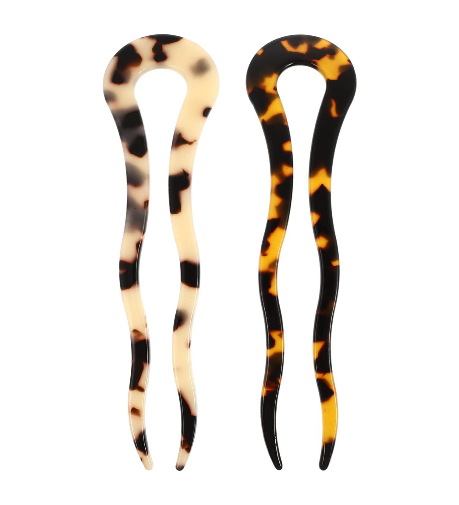 Beaupretty Outdoor Long Accessory Beaded Girl Chopsticks Stick Fork U Elegant U- Forks Out Travel Cellulose Brown Headdress Women Pins Acetate Accessories Chinese Pattern Hairpin - Buy Online on GoSupps.com