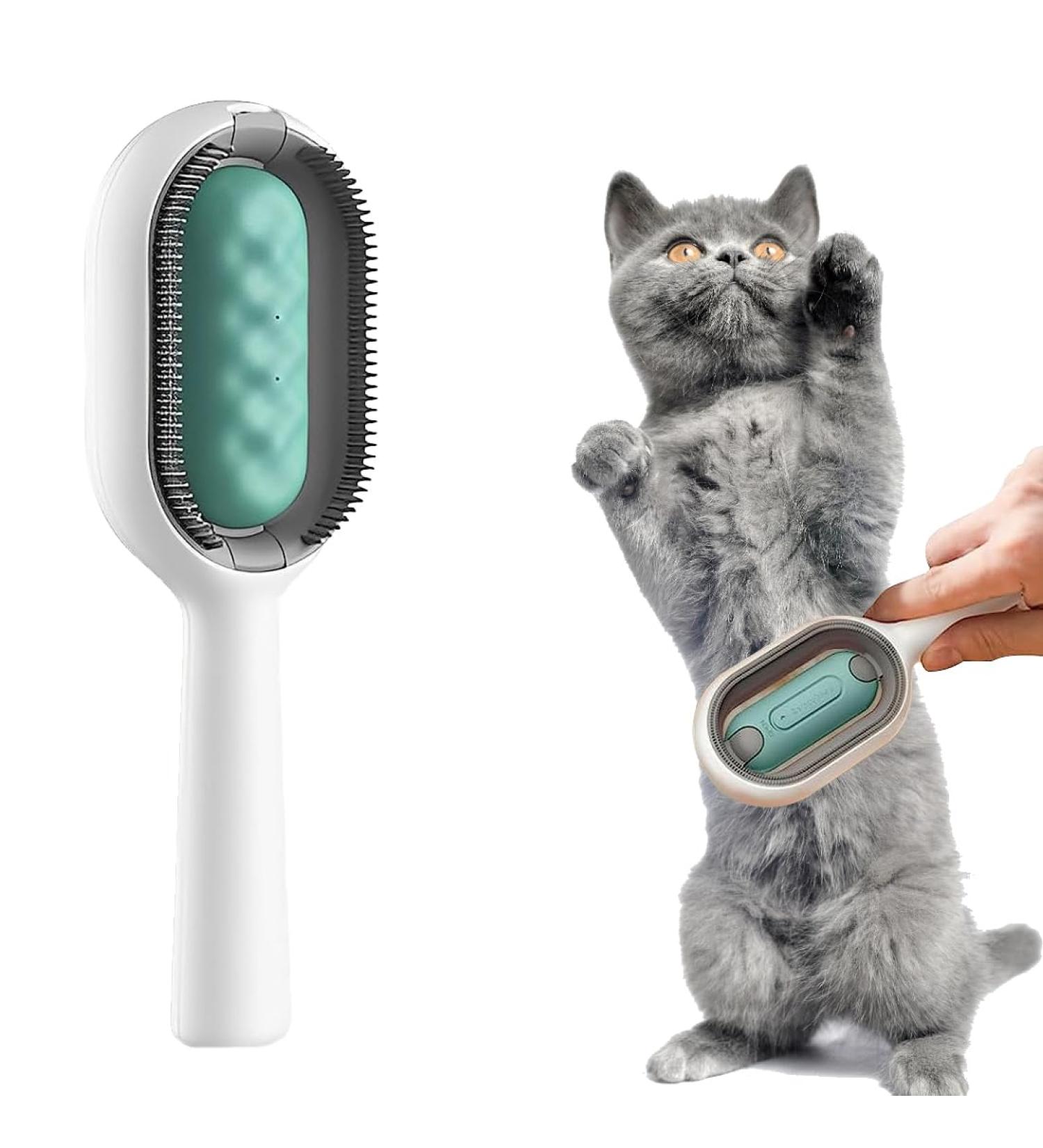 Buy Multifunctional Cat Brush with Water - Perfect for Short Hair & Massage | Blue Pet Hair Removal Comb - Buy Online on GoSupps.com