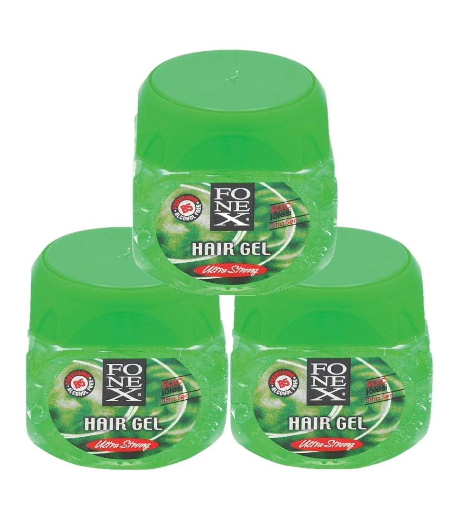 Fonex Ultra Strong Hair Gel 3x500ml - Strong Hold No Residues Alcohol Free - 3 Pack for International Shipping - Buy Online on GoSupps.com
