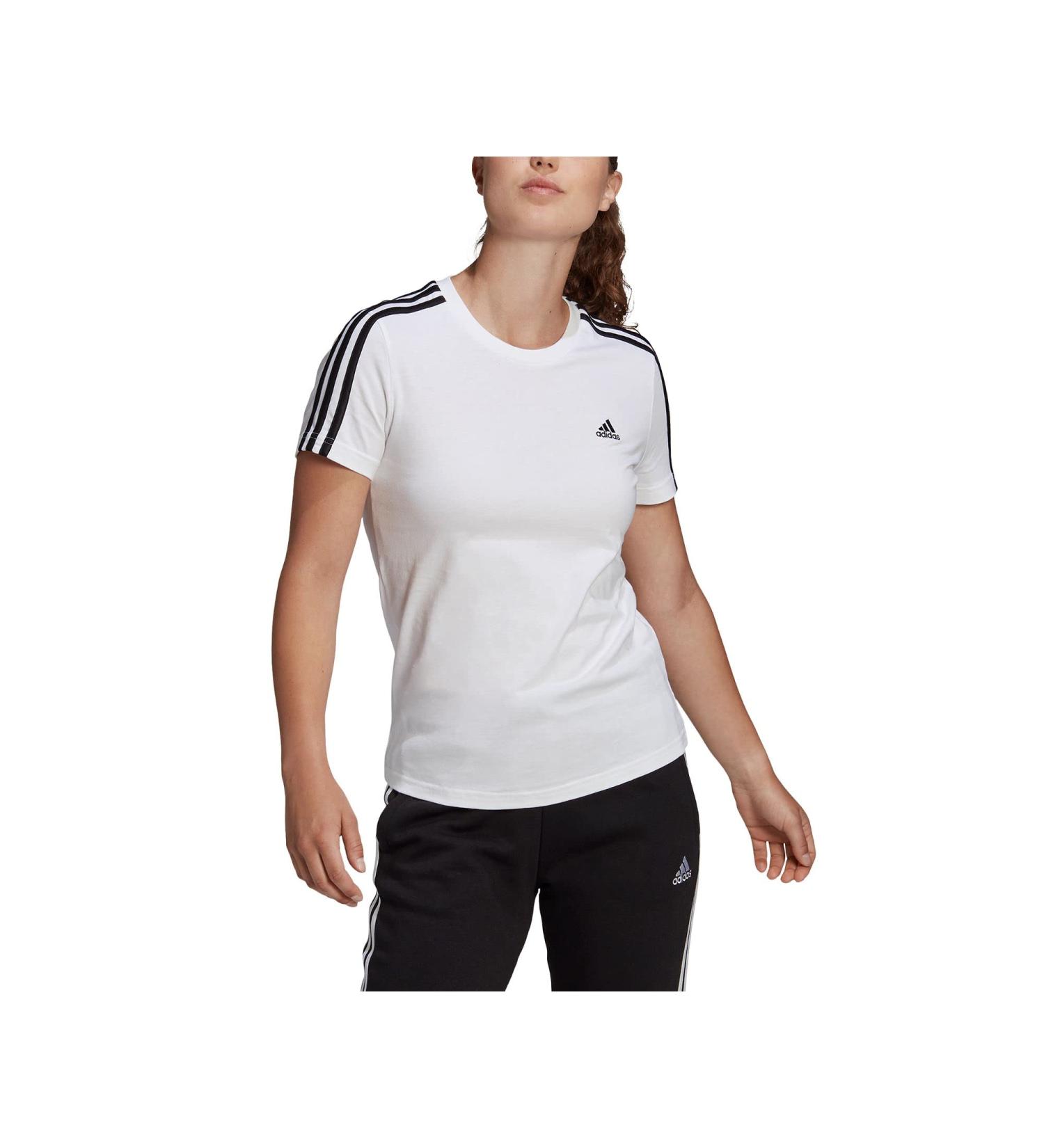 Adidas Women's 3-Stripes T-Shirt L - White/Black | International Shipping Available - Buy Online on GoSupps.com