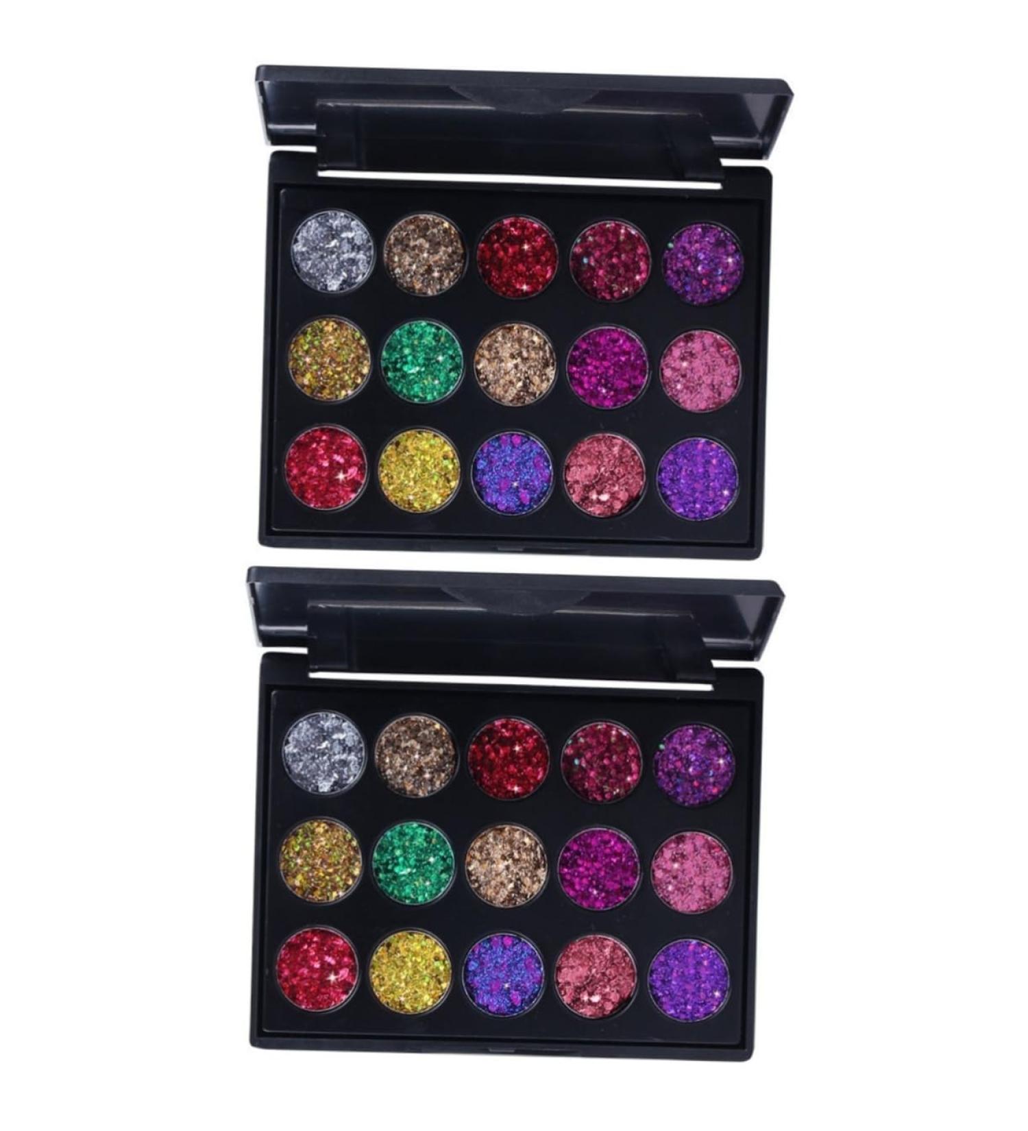 Angoily 2pcs 15 Eyeshadow Makeup Palette Eye Shadow Matte Sequins 1 count (Pack of 1) As Shownx2pcs - Buy Online on GoSupps.com