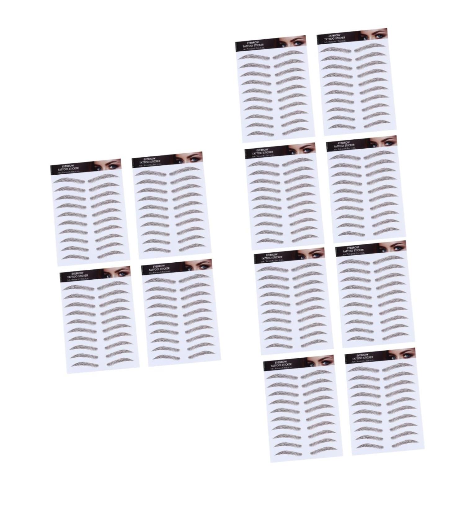 FOMIYES 12 Pcs Eyebrow Stickers Waterproof Stickers Makeup Brow Sticker Artificial Eyebrow Make up 4d Mold - Buy Online on GoSupps.com