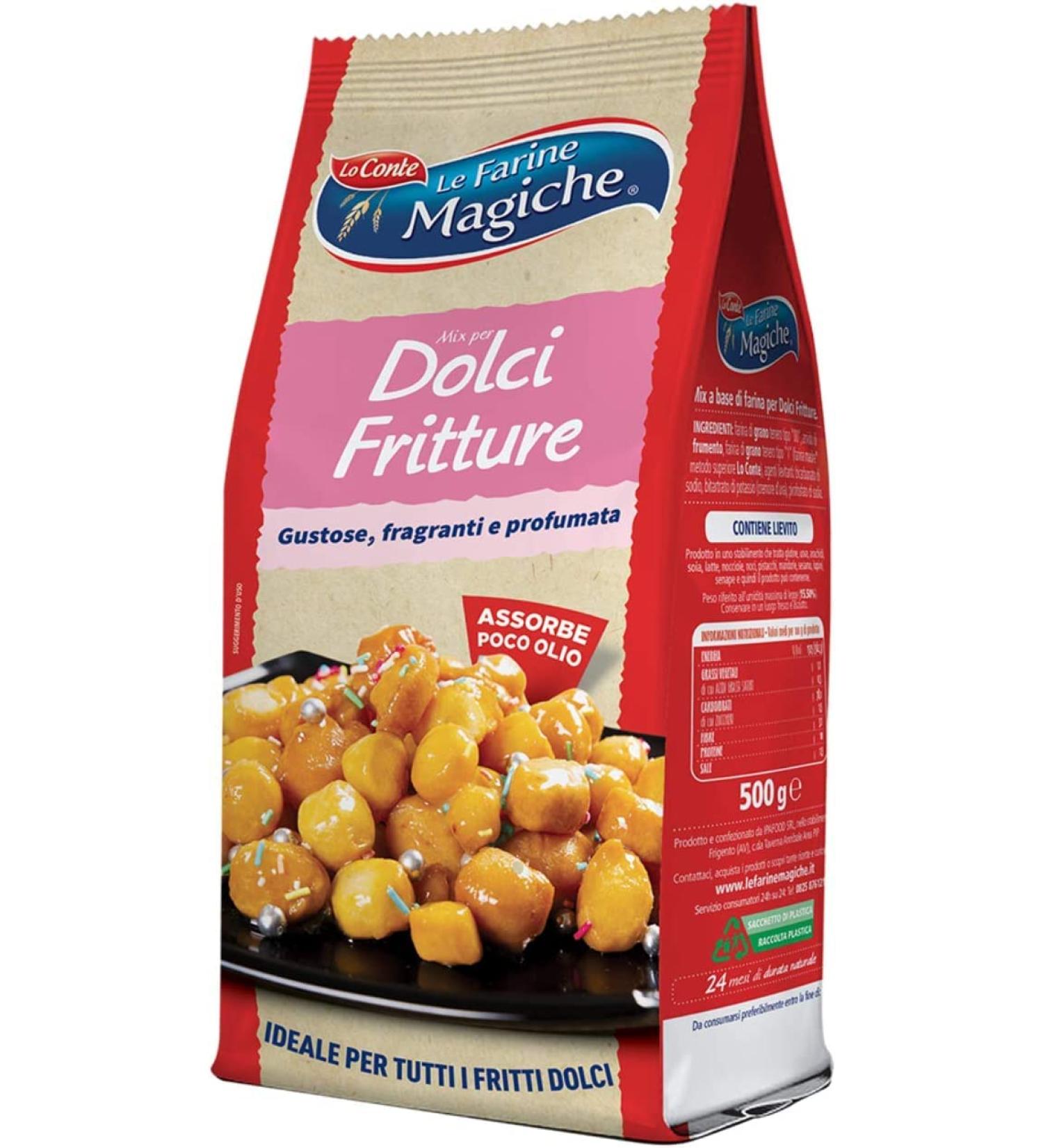 Lo Conte Le Farine Magiche Farina Dolci Frittura Saporita Ideal for Struffoli Castagnole Chatter and Fruit 500g Pack