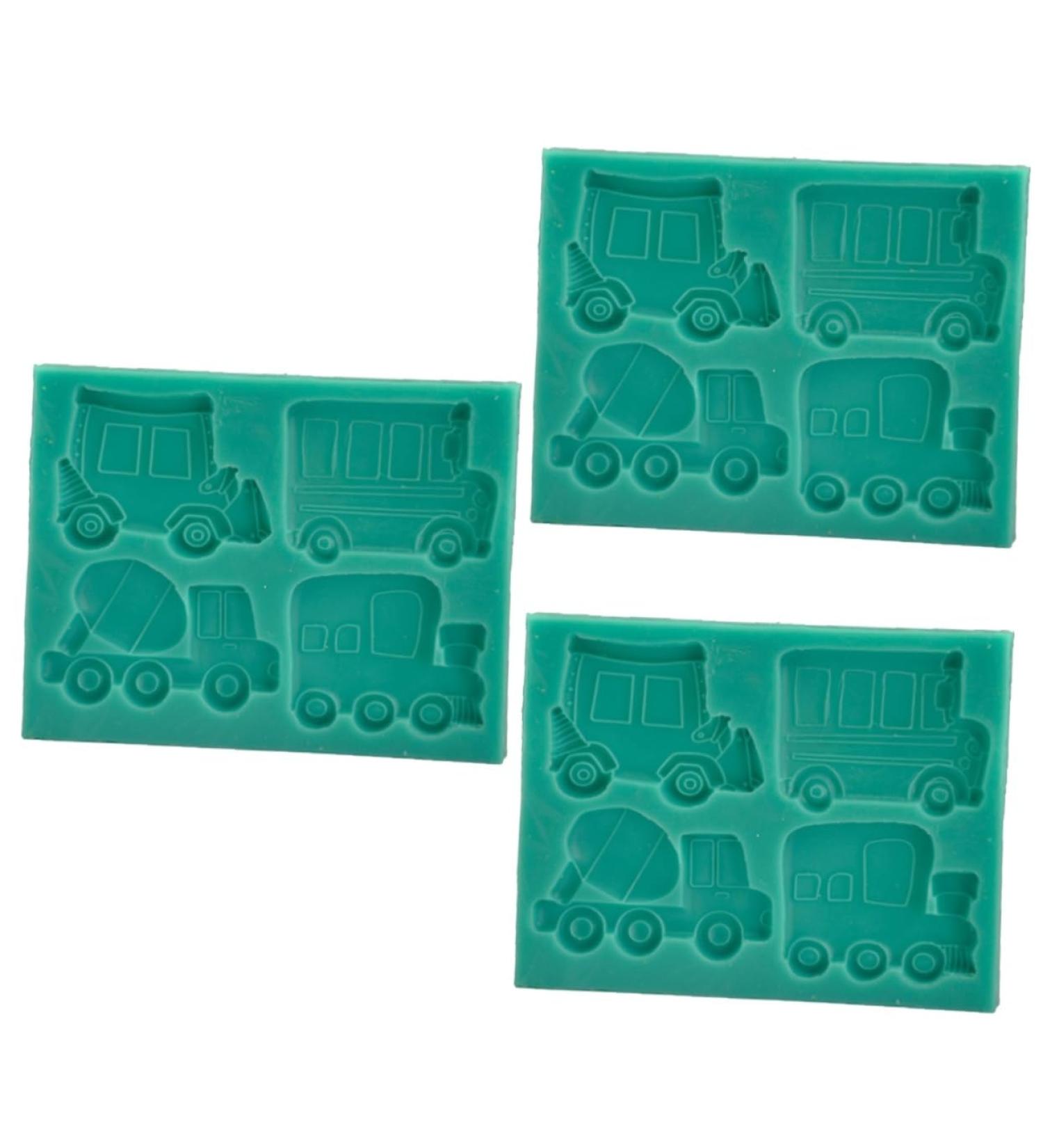 BESTonZON 3 Pcs Fudge Molds DIY Soap Mold Cake Fondant Silicone Molds for Candy Silicone Moulds Silicone Baking Mold Silicone Candy Molds Gum Cake Stencil Cookie Mold DIY Mould Car Chocolate 10.7*8.6 CMx3pcs Greenx3pcs - Buy Online on GoSupps.com