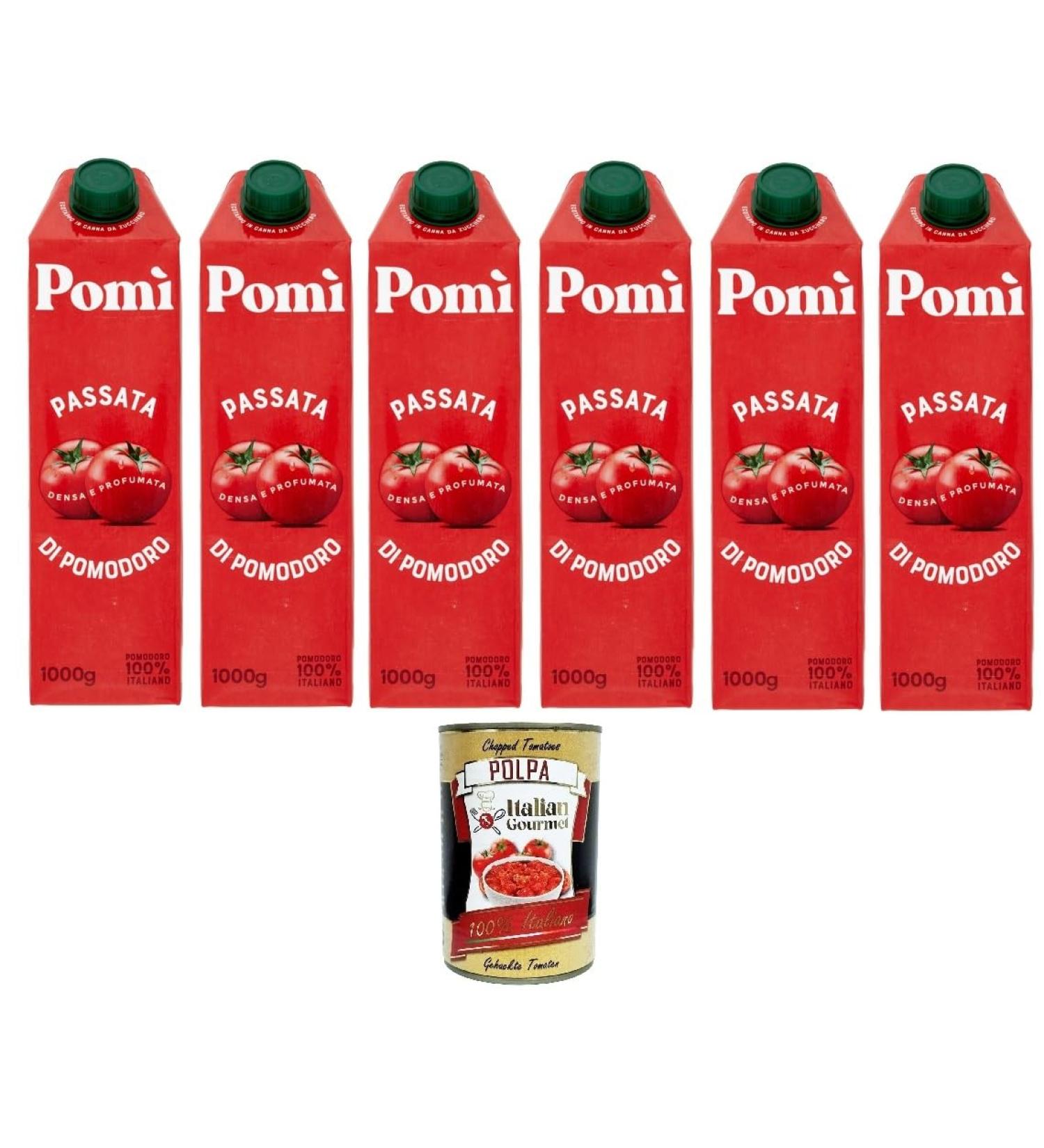  Italian Gourmet E.R. POMI' Pack of 6 tomato purees in 1 kg Brik+ Italian Gourmet Polpa 400 g - Buy Online on GoSupps.com