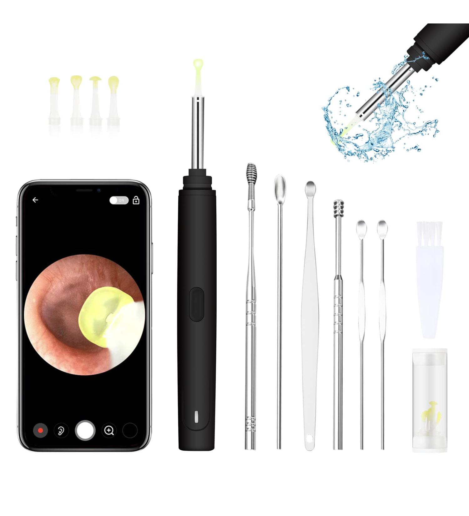 NANANARDOSO Wireless Ear Wax Removal Camera with 1080P HD Endoscope Otoscope - 6 LED Lights, 6 Ear Spoons, Compatible with iPhone, iPad, Android Phones - Buy Online on GoSupps.com