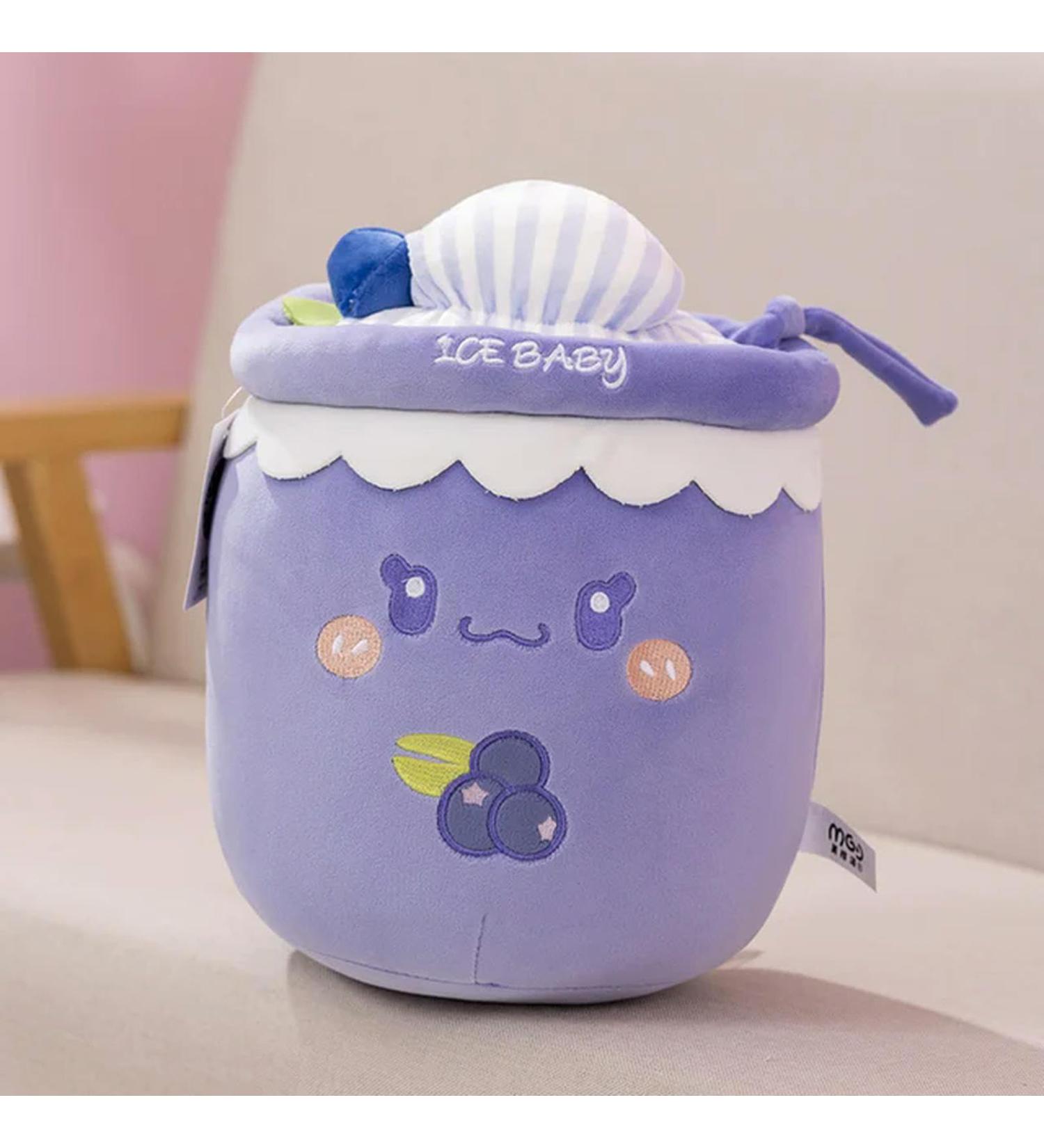 GagaLu Cute juice bubble tea blueberry lemon grape peach milk tea drink bottle pillow decoration sofa birthday 65cm 2 2 65cm - Buy Online on GoSupps.com
