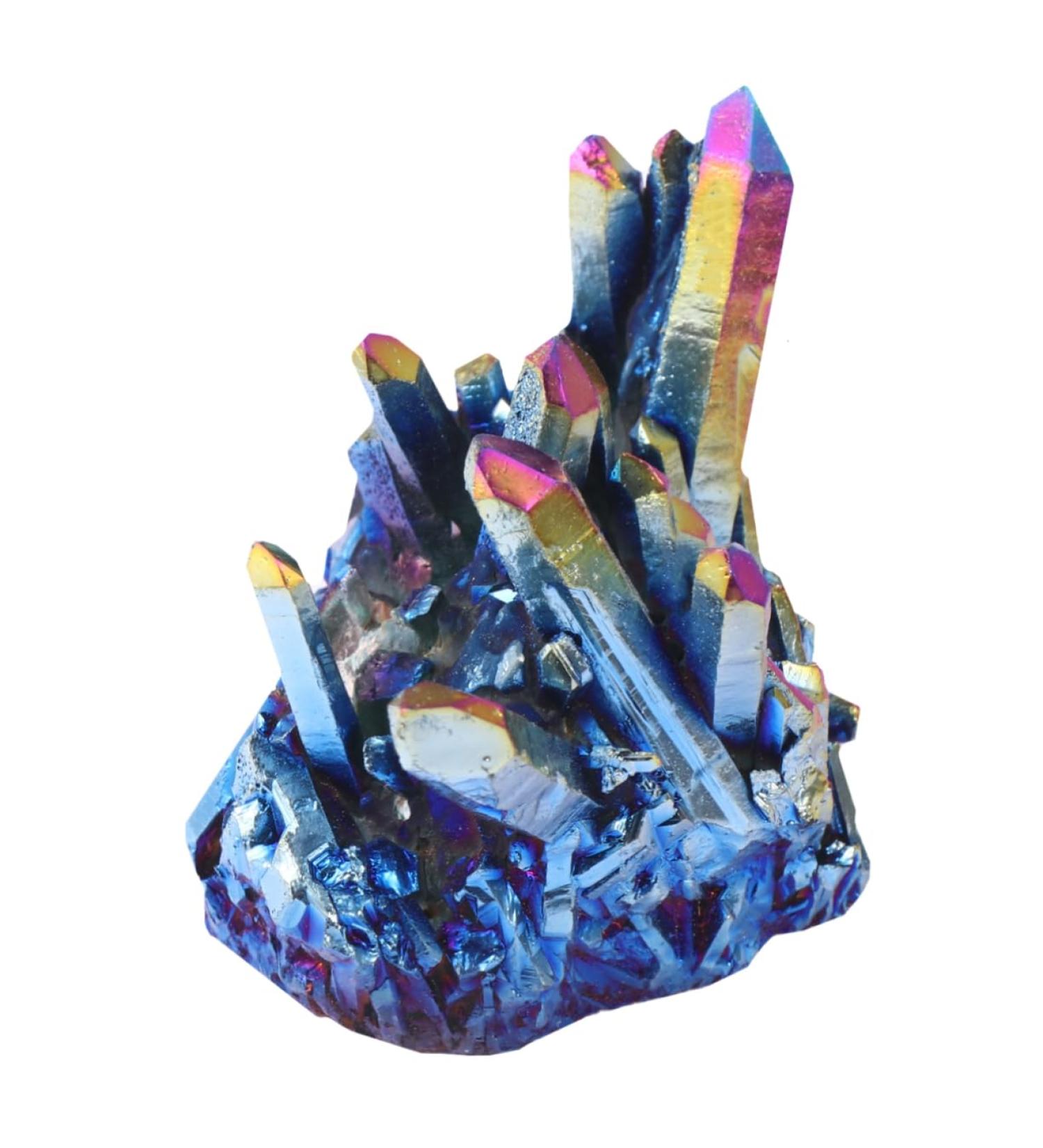 FOMIYES Purple Decorations 1pc Natural Crystal Amethyst Rock Titanium Spiritual Crystal Cluster Ornament Mineral Decorations Colorful 6X4.2CM - Buy Online on GoSupps.com